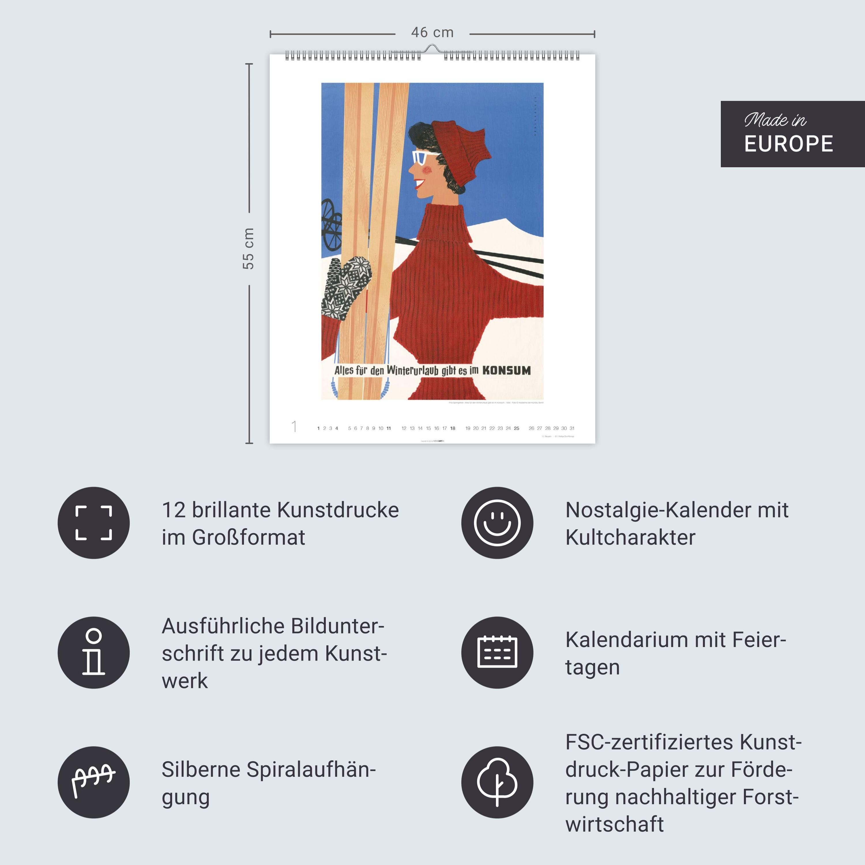Beispielinhalt (Bild) DDR-Plakate Edition Kalender 2026