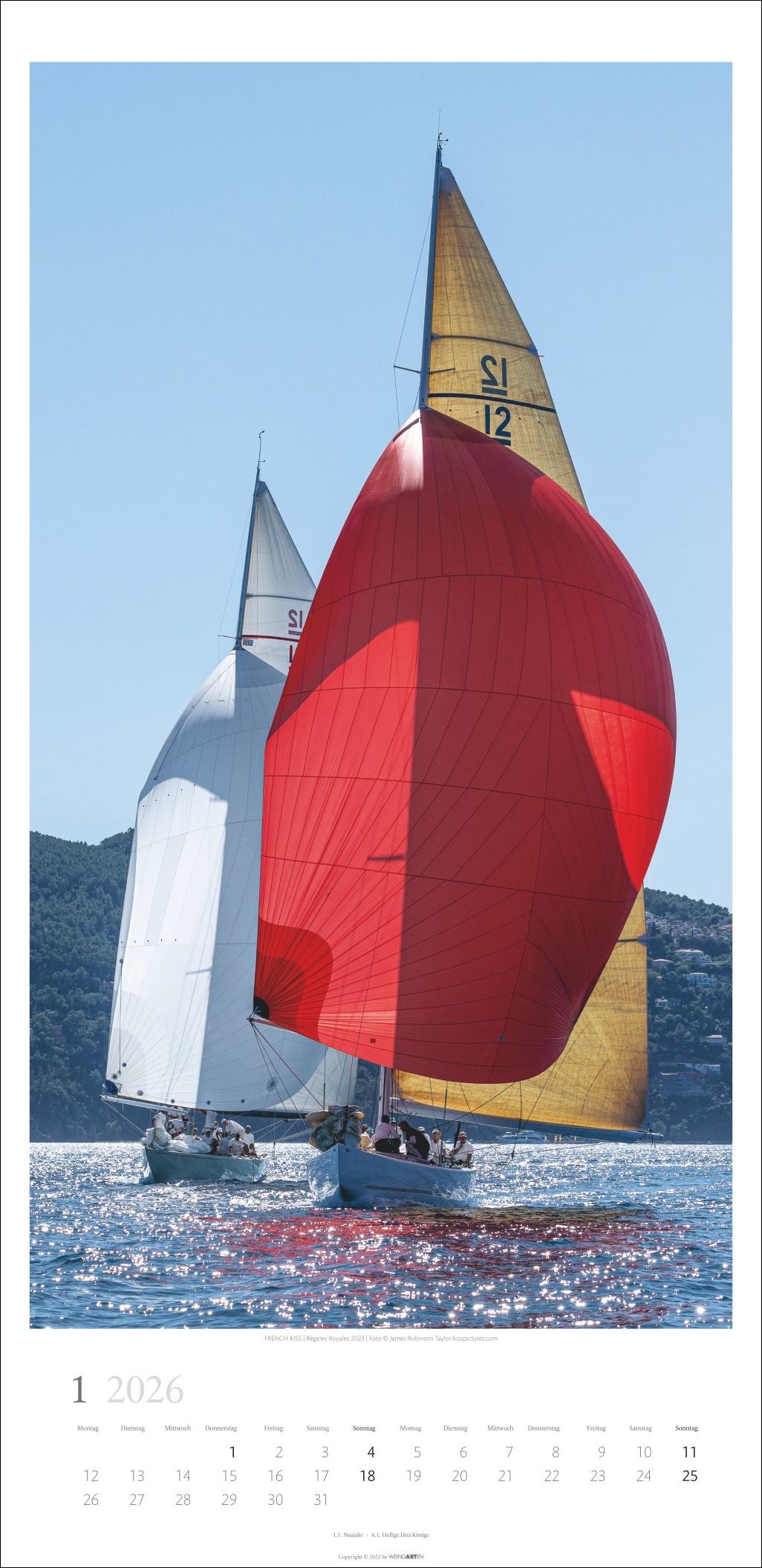 Beispielinhalt (Bild) Under Sail Kalender 2026