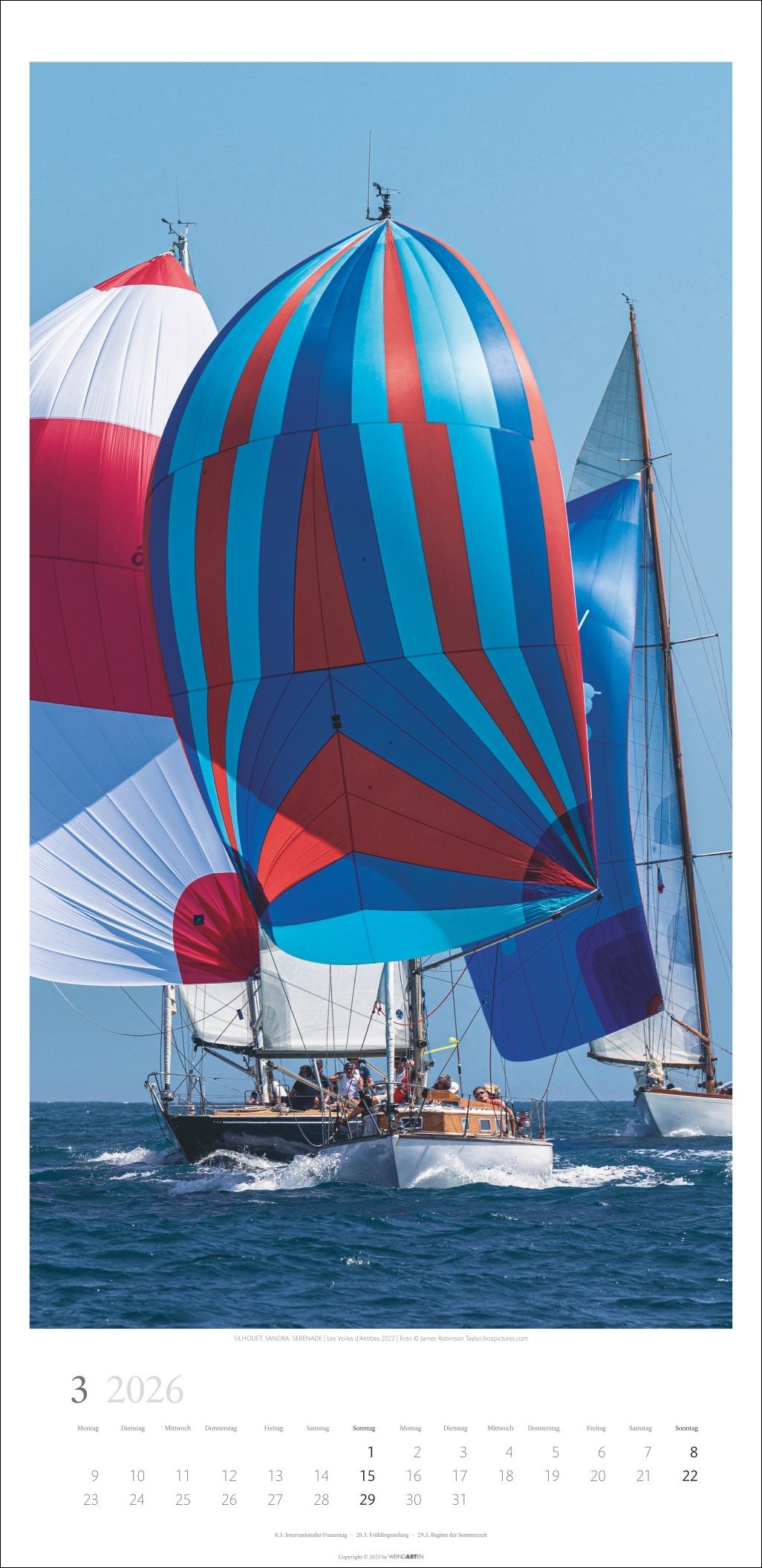 Beispielinhalt (Bild) Under Sail Kalender 2026