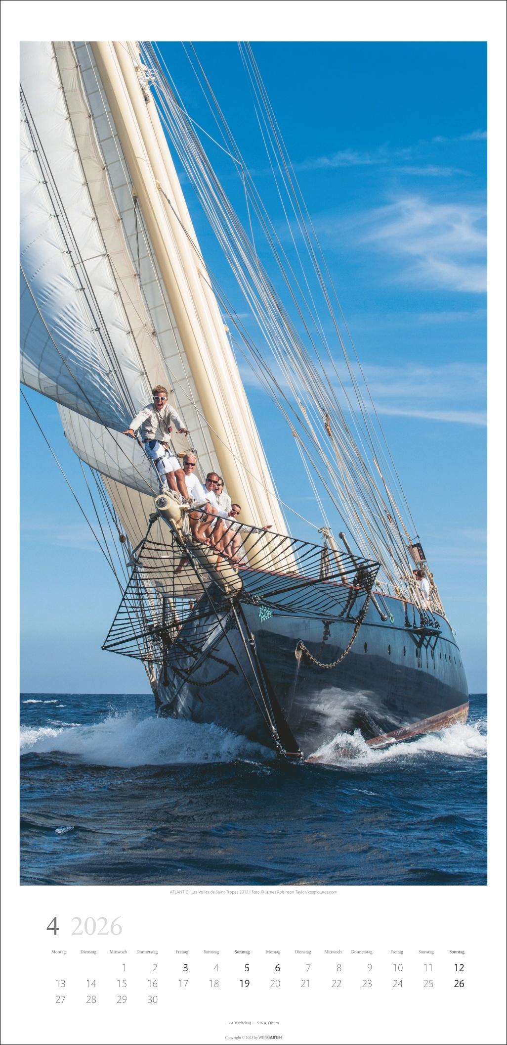 Beispielinhalt (Bild) Under Sail Kalender 2026
