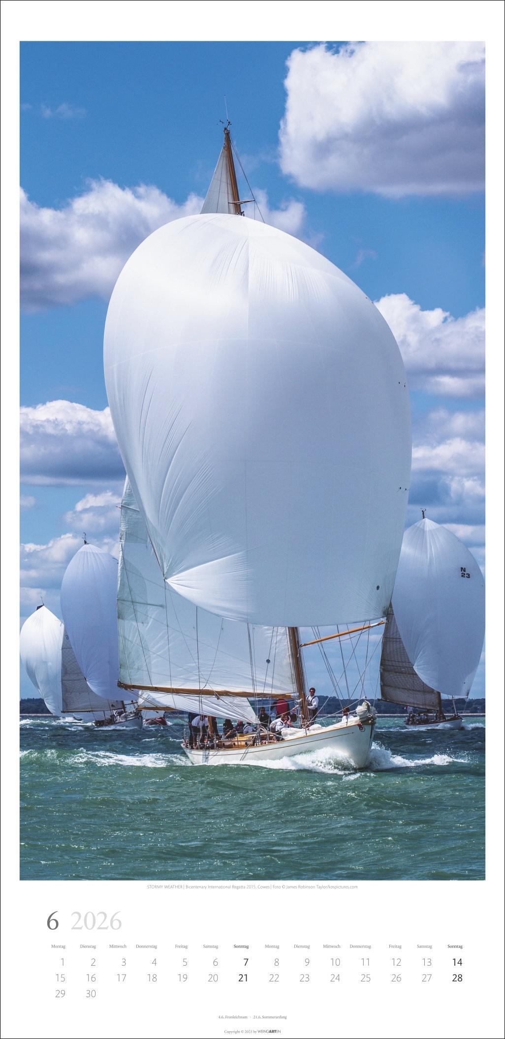 Beispielinhalt (Bild) Under Sail Kalender 2026