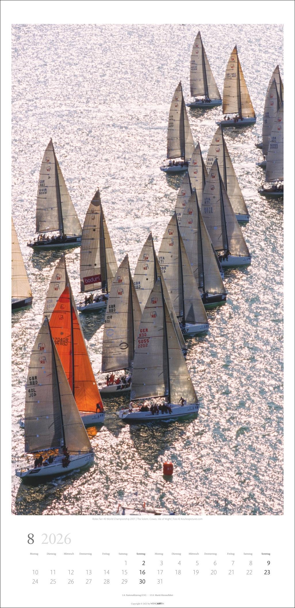 Beispielinhalt (Bild) Under Sail Kalender 2026