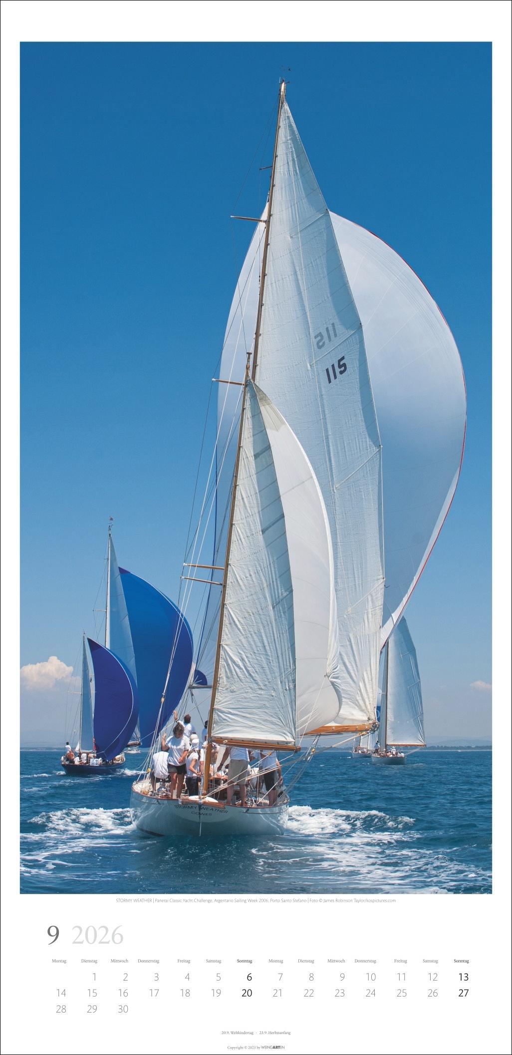 Beispielinhalt (Bild) Under Sail Kalender 2026