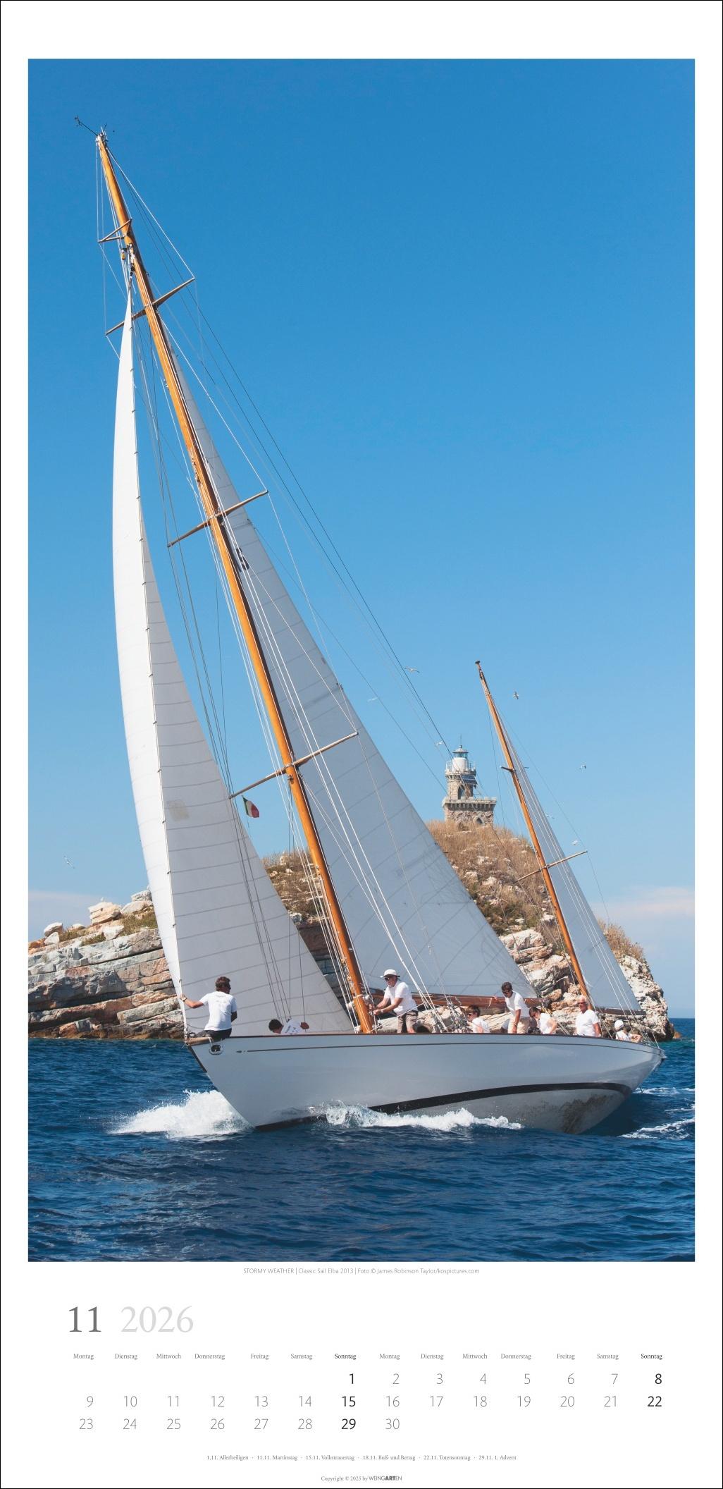 Beispielinhalt (Bild) Under Sail Kalender 2026