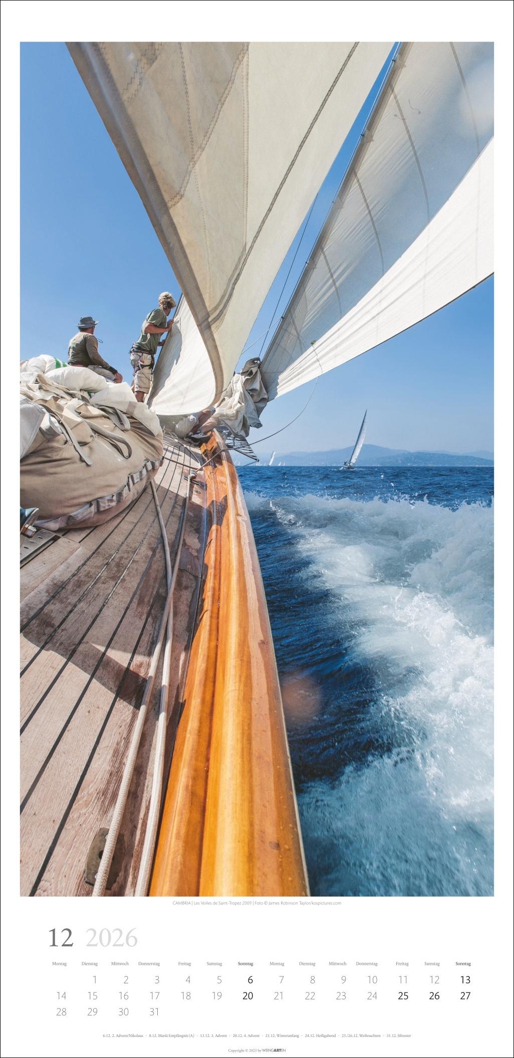 Beispielinhalt (Bild) Under Sail Kalender 2026