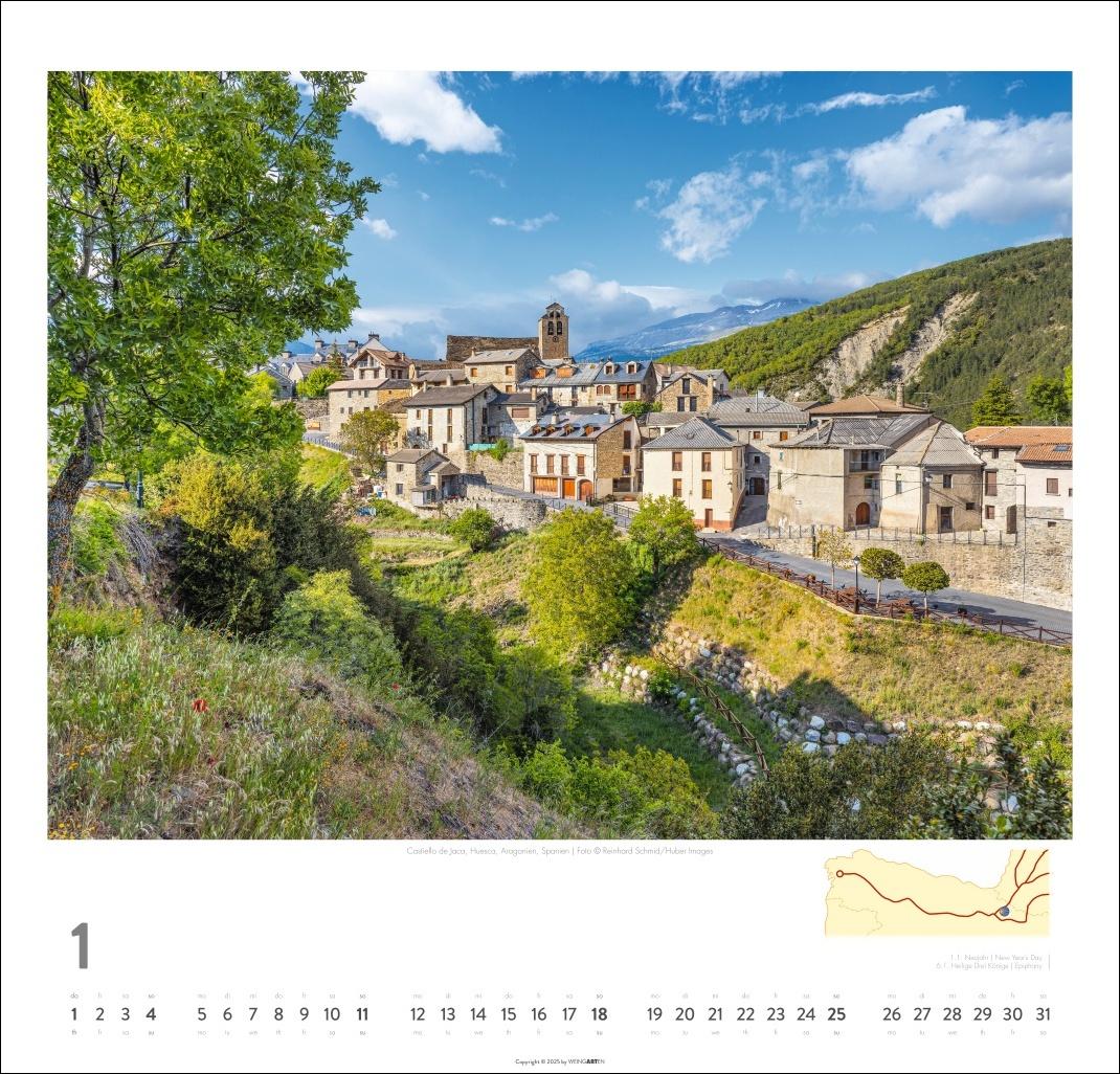 Beispielinhalt (Bild) Auf dem Jakobsweg Kalender 2026 - El Camino