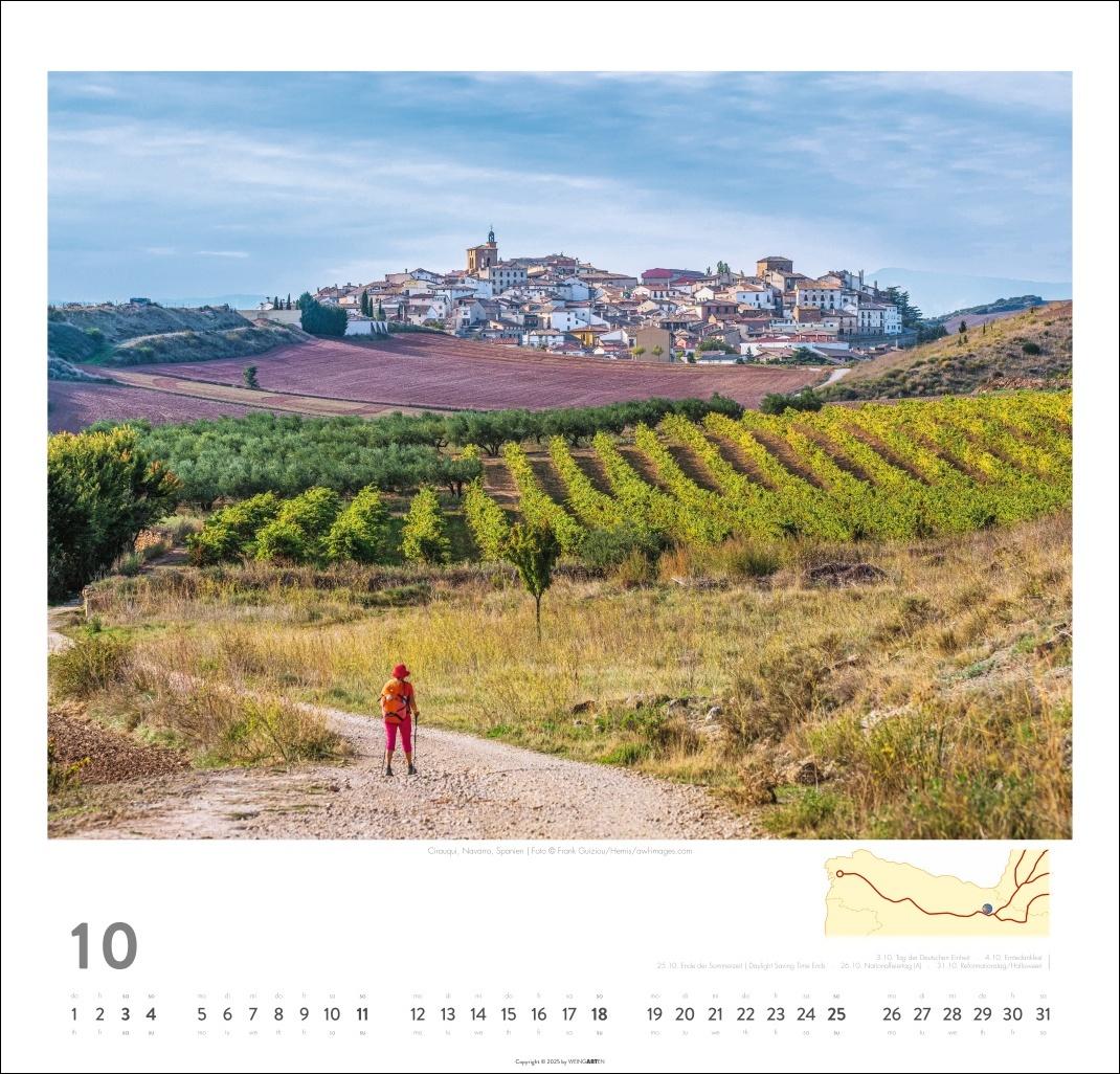 Beispielinhalt (Bild) Auf dem Jakobsweg Kalender 2026 - El Camino