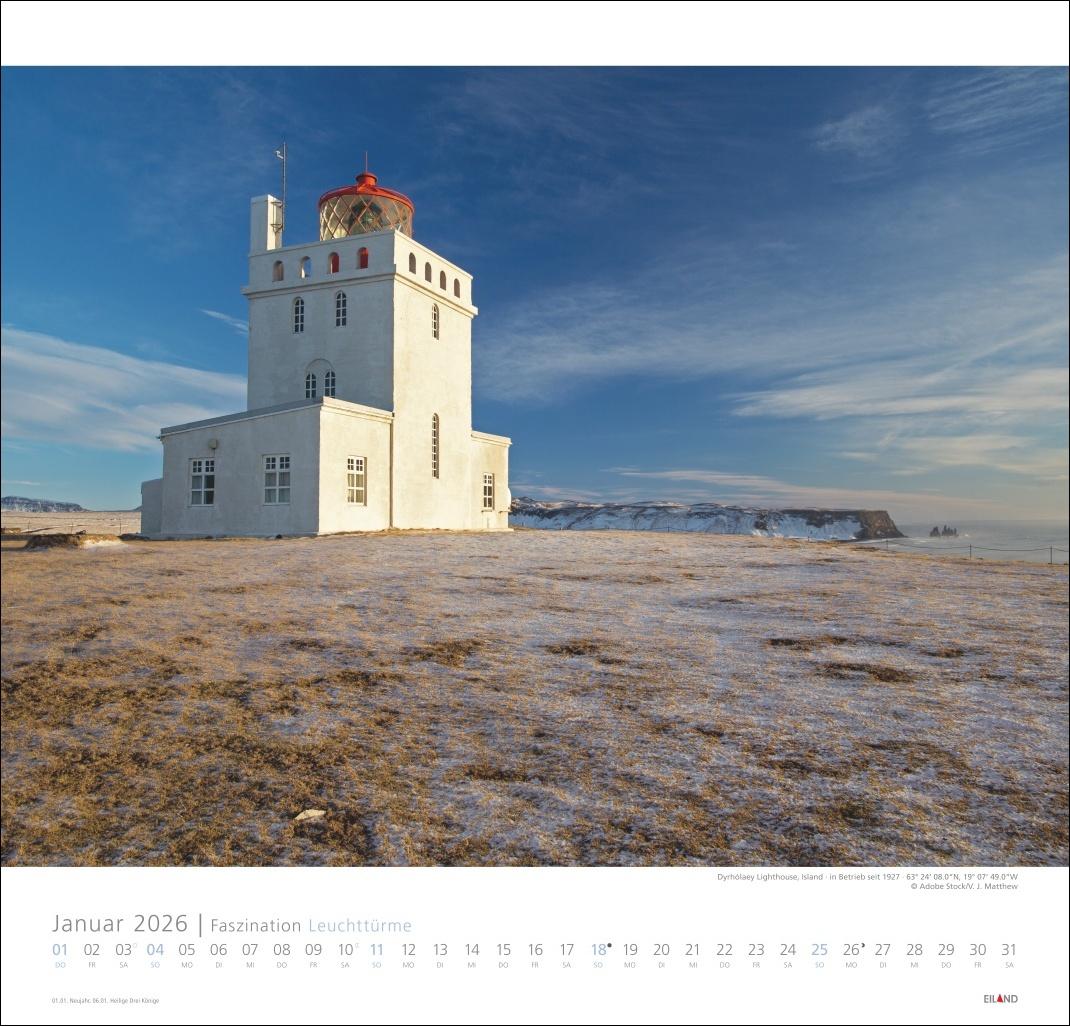 Beispielinhalt (Bild) Faszination Leuchttürme Edition Kalender 2026 - An den Grenzen der Landschaft