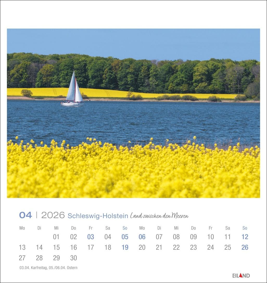 Beispielinhalt (Bild) Schleswig-Holstein Postkartenkalender 2026 - Land zwischen den Meeren