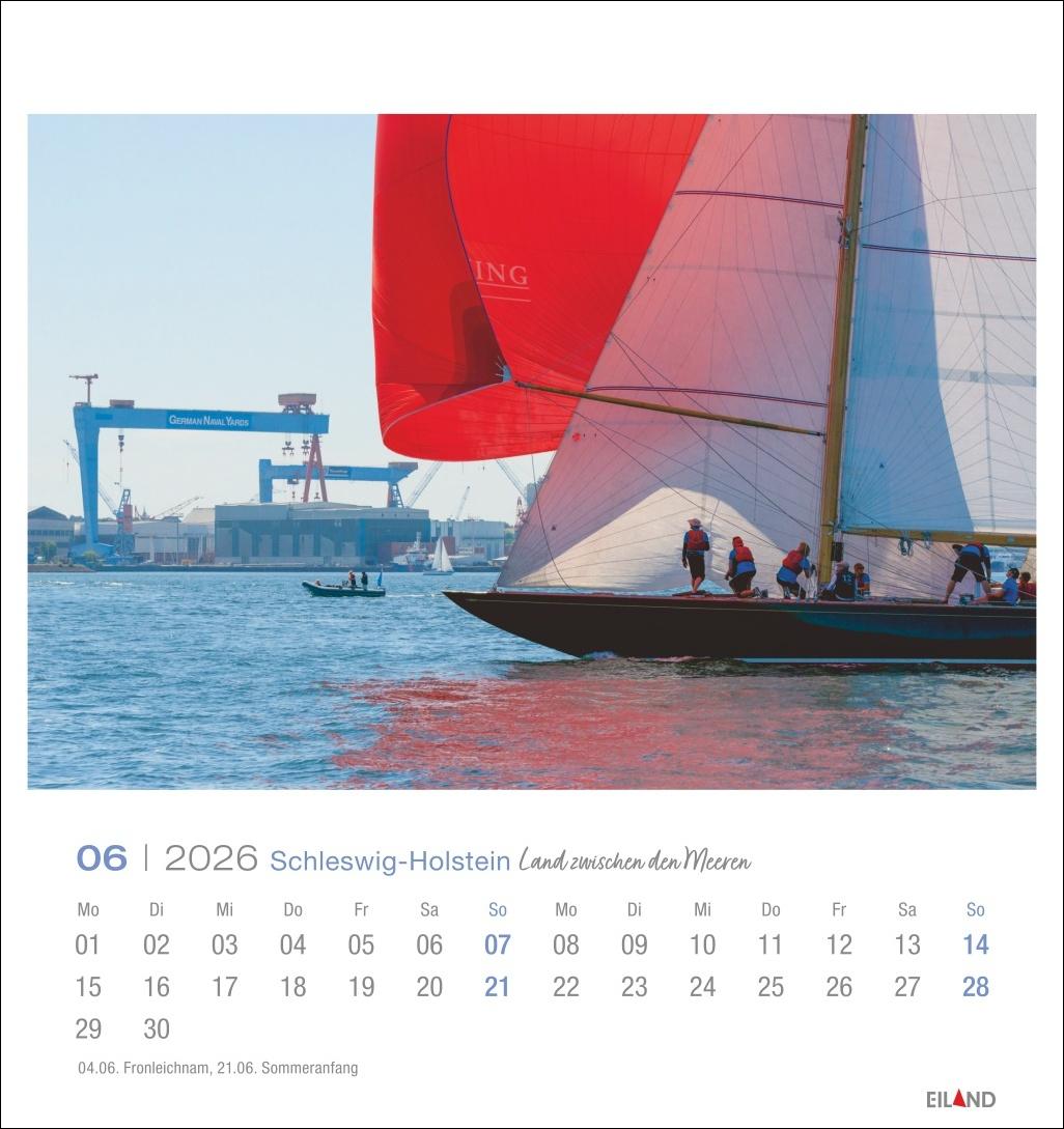 Beispielinhalt (Bild) Schleswig-Holstein Postkartenkalender 2026 - Land zwischen den Meeren