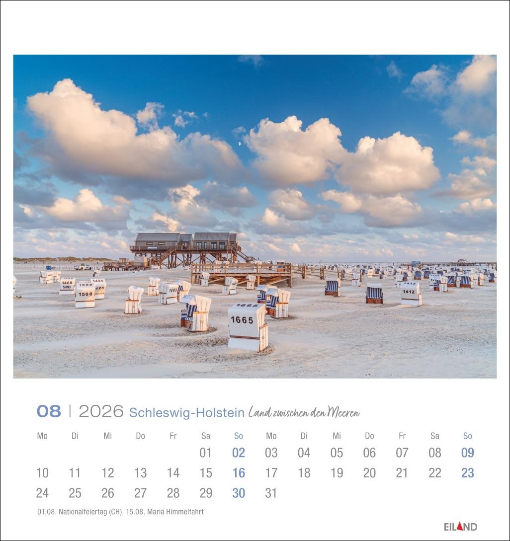Beispielinhalt (Bild) Schleswig-Holstein Postkartenkalender 2026 - Land zwischen den Meeren