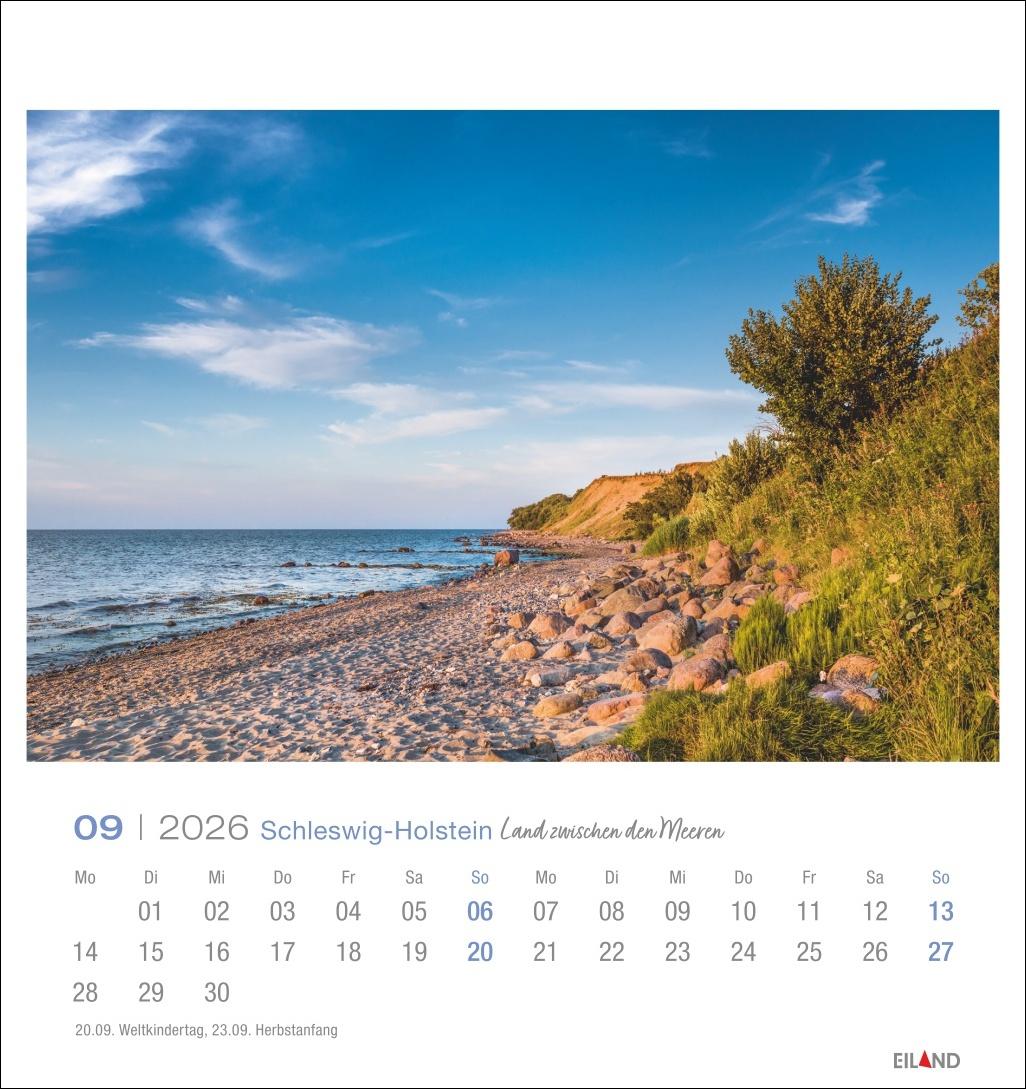Beispielinhalt (Bild) Schleswig-Holstein Postkartenkalender 2026 - Land zwischen den Meeren