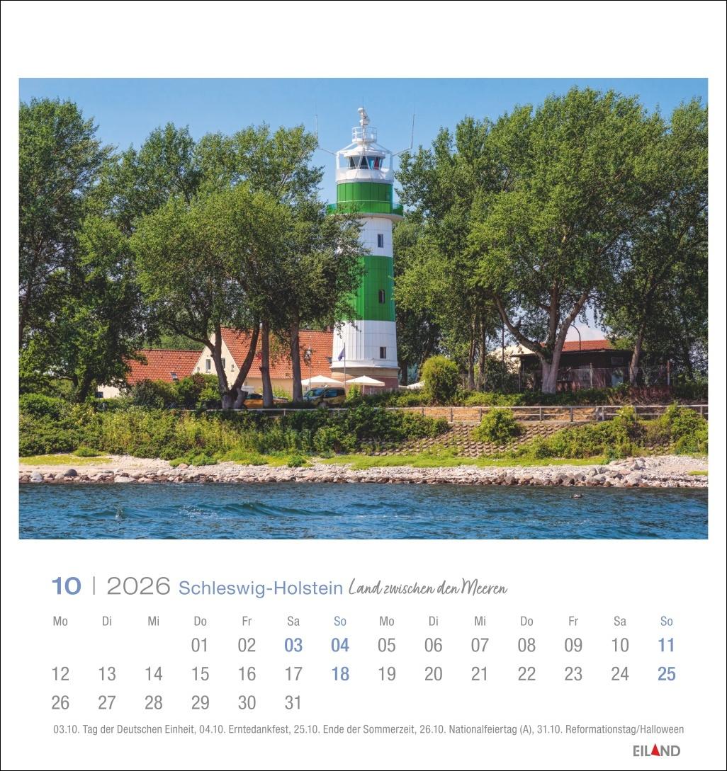 Beispielinhalt (Bild) Schleswig-Holstein Postkartenkalender 2026 - Land zwischen den Meeren
