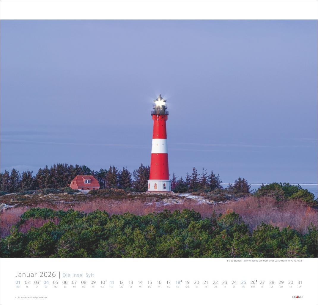 Beispielinhalt (Bild) Die Insel Sylt Edition Kalender 2026 - Hans Jessel