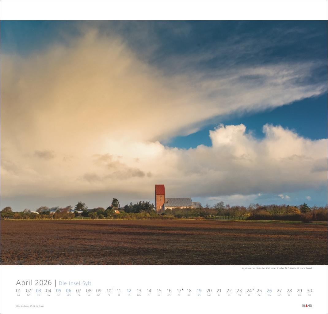 Beispielinhalt (Bild) Die Insel Sylt Edition Kalender 2026 - Hans Jessel