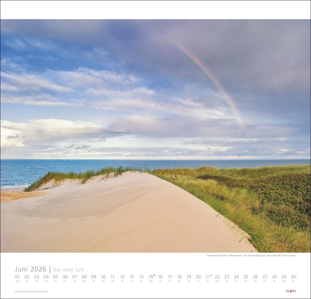 Beispielinhalt (Bild) Die Insel Sylt Edition Kalender 2026 - Hans Jessel