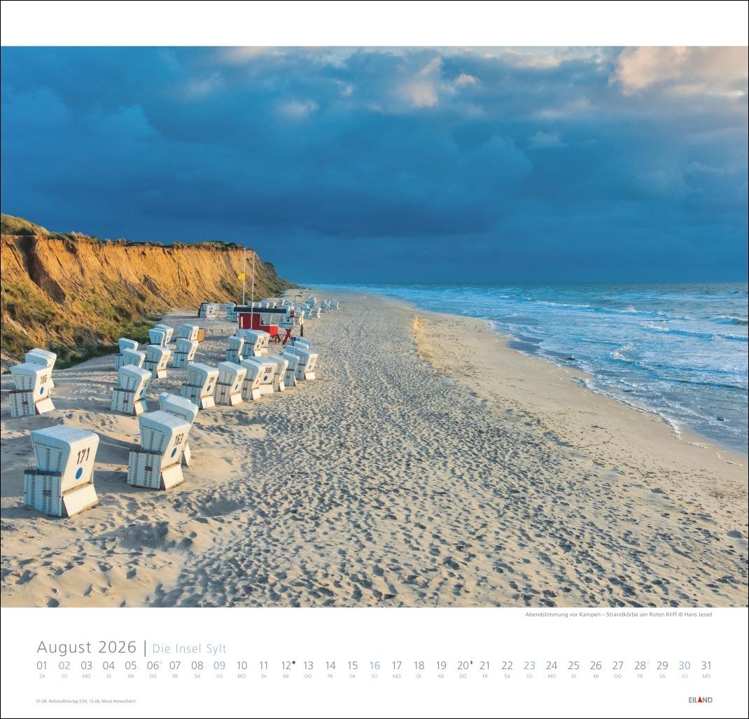 Beispielinhalt (Bild) Die Insel Sylt Edition Kalender 2026 - Hans Jessel