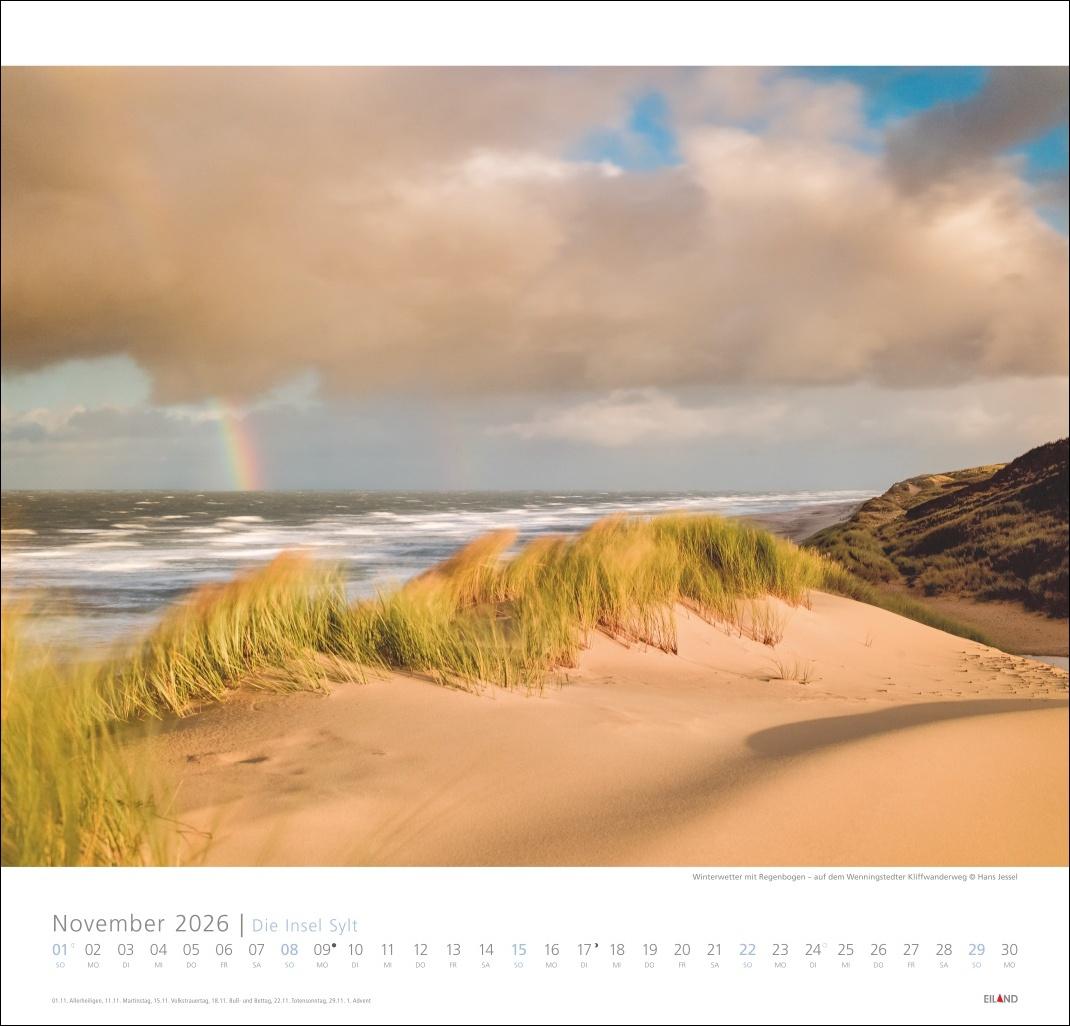Beispielinhalt (Bild) Die Insel Sylt Edition Kalender 2026 - Hans Jessel