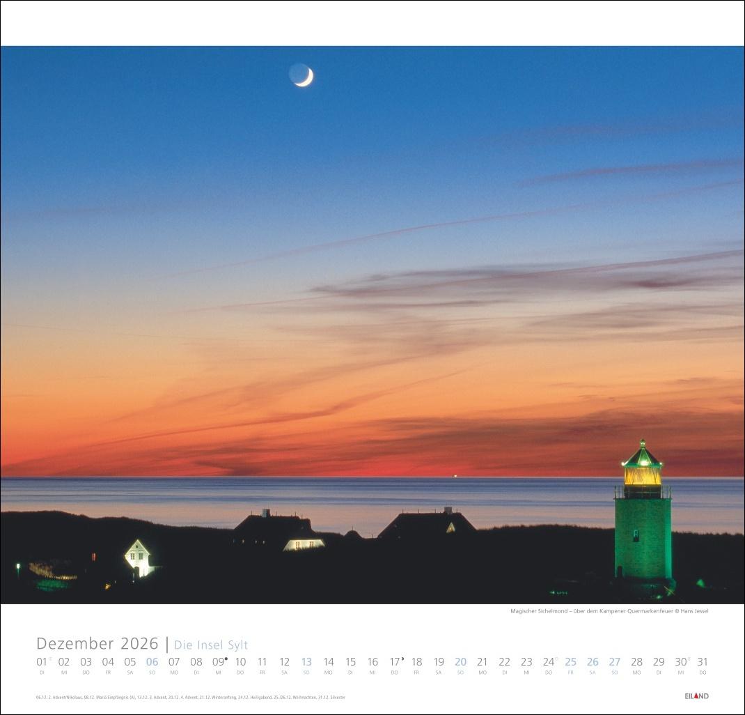 Beispielinhalt (Bild) Die Insel Sylt Edition Kalender 2026 - Hans Jessel