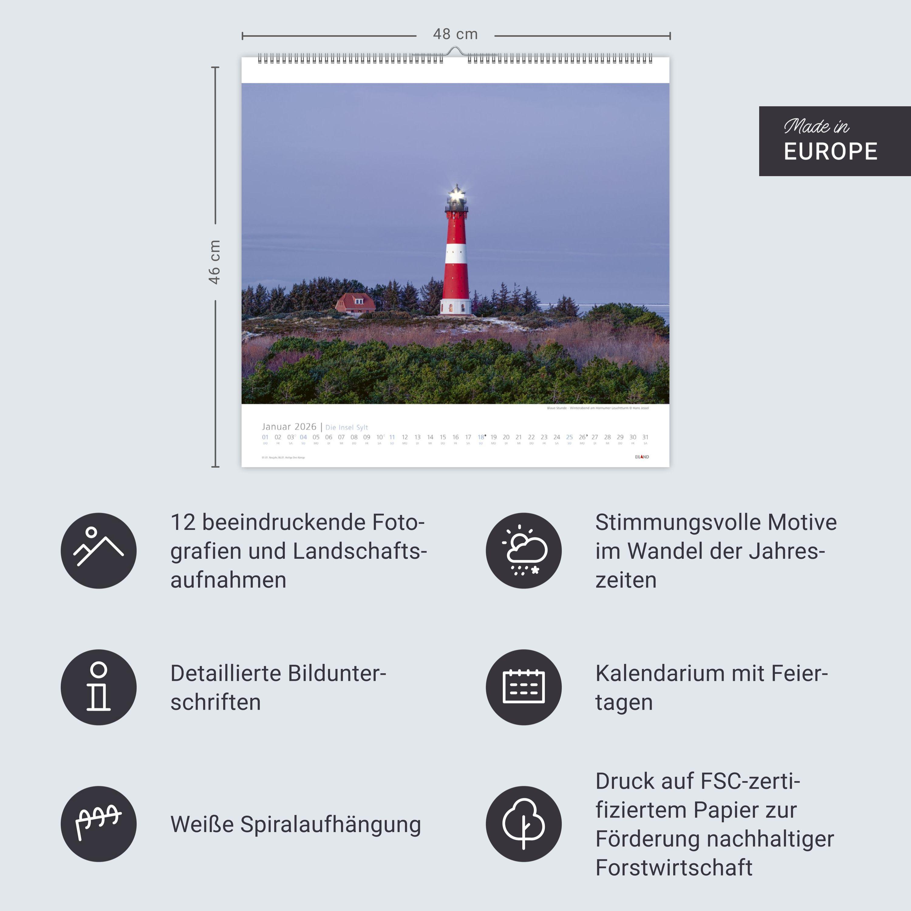 Beispielinhalt (Bild) Die Insel Sylt Edition Kalender 2026 - Hans Jessel