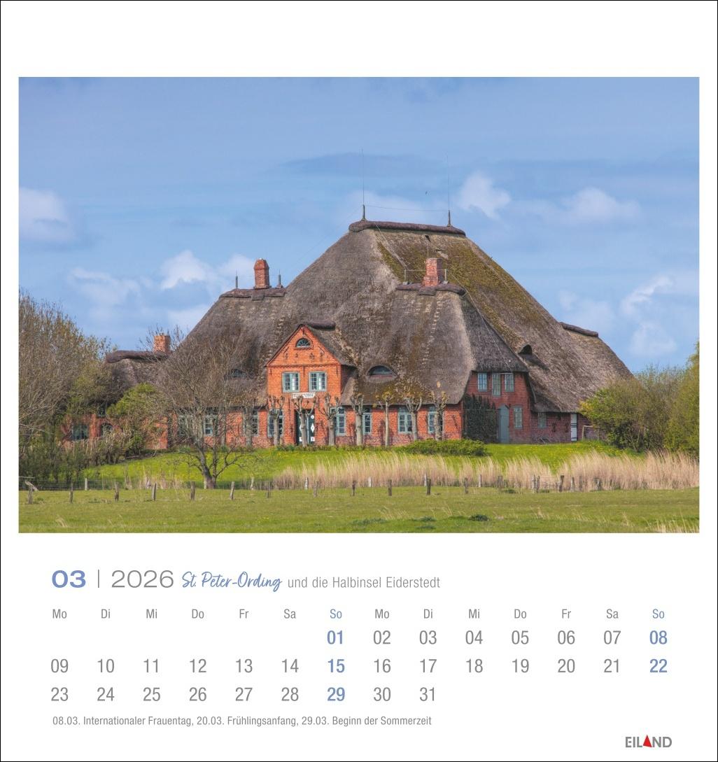 Beispielinhalt (Bild) St. Peter-Ording und die Halbinsel Eiderstedt Postkartenkalender 2026
