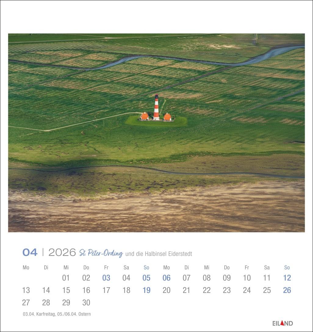 Beispielinhalt (Bild) St. Peter-Ording und die Halbinsel Eiderstedt Postkartenkalender 2026