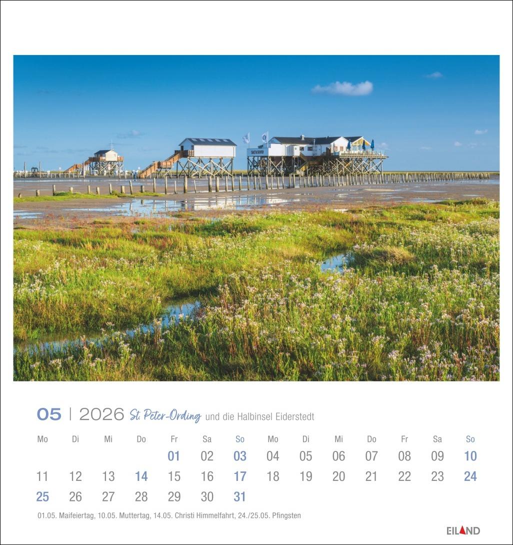Beispielinhalt (Bild) St. Peter-Ording und die Halbinsel Eiderstedt Postkartenkalender 2026