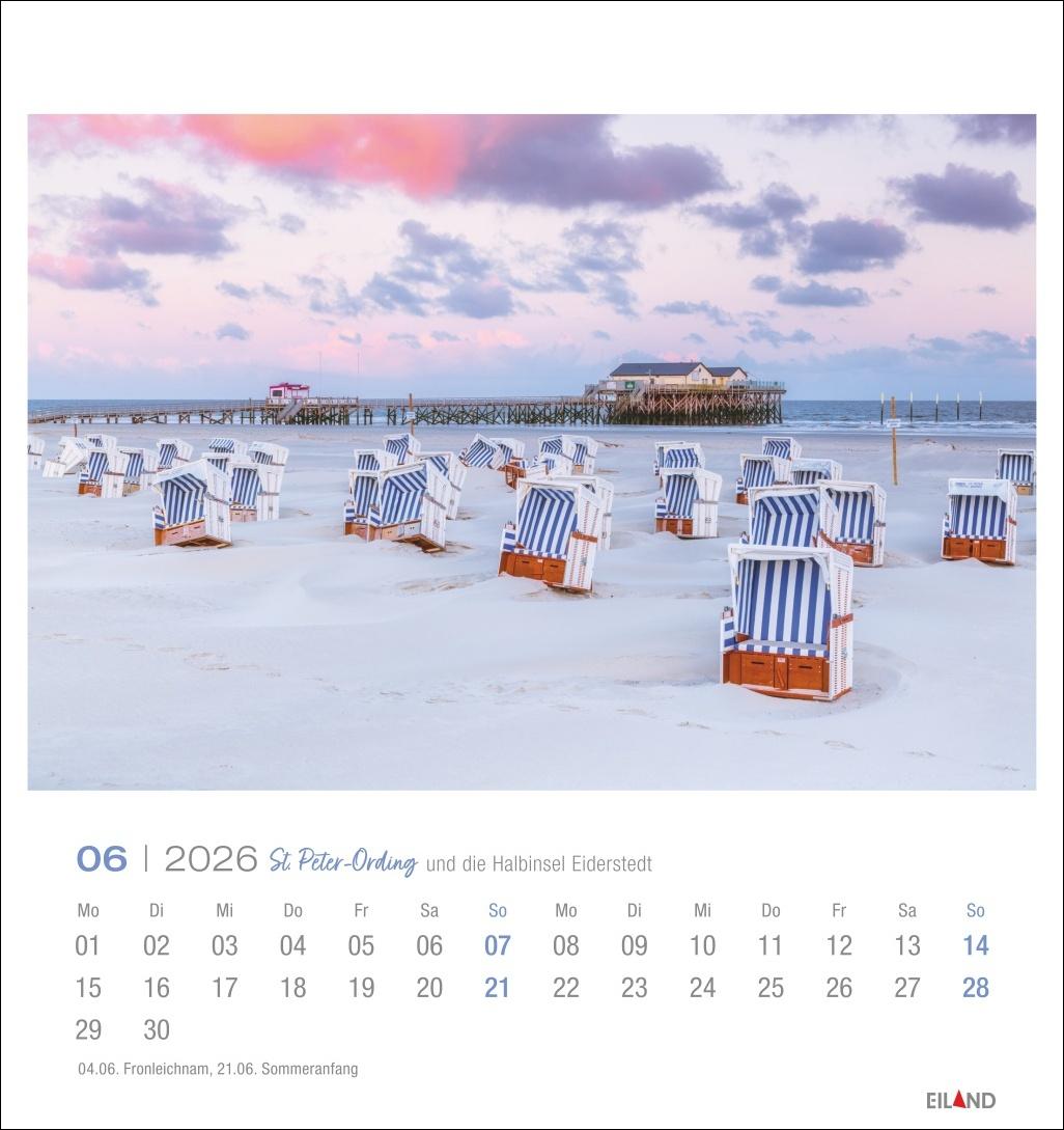 Beispielinhalt (Bild) St. Peter-Ording und die Halbinsel Eiderstedt Postkartenkalender 2026