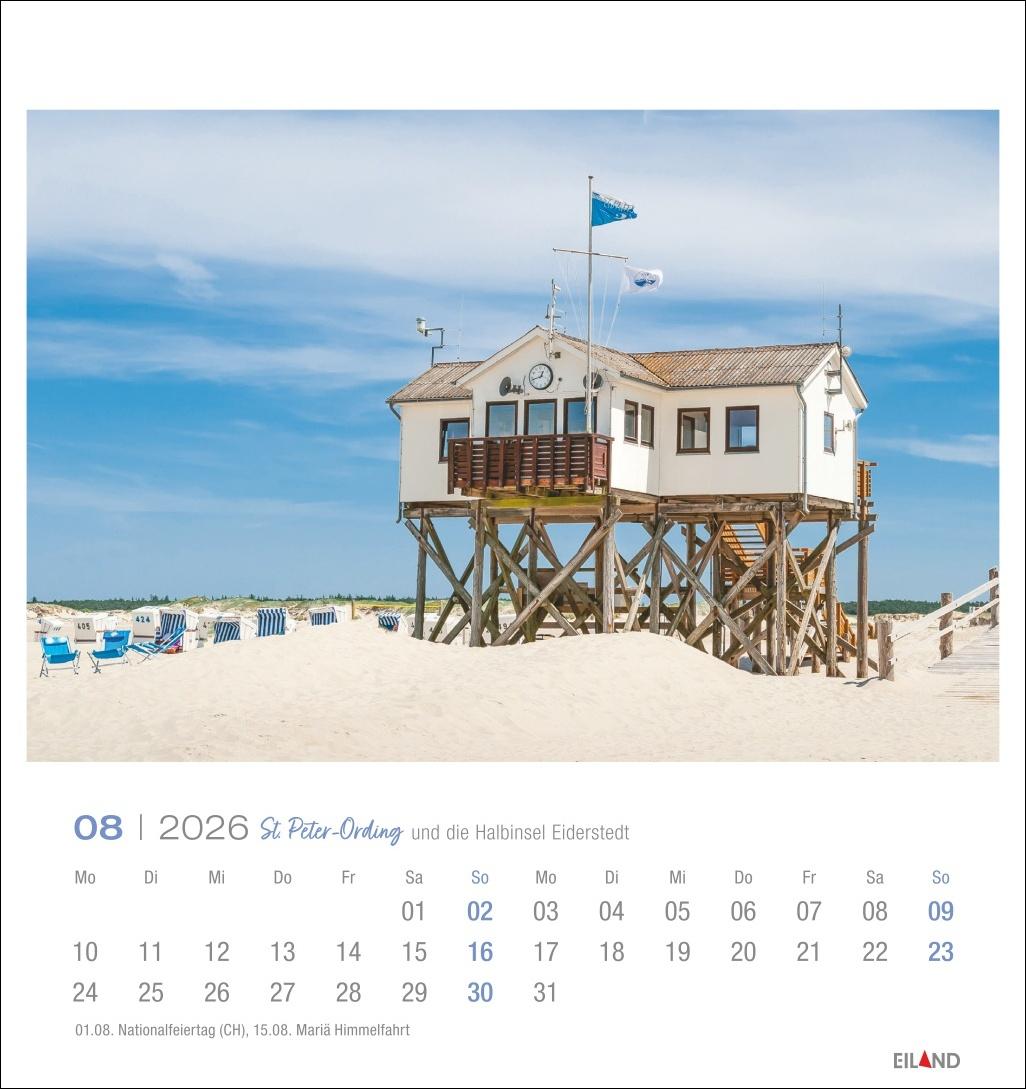 Beispielinhalt (Bild) St. Peter-Ording und die Halbinsel Eiderstedt Postkartenkalender 2026