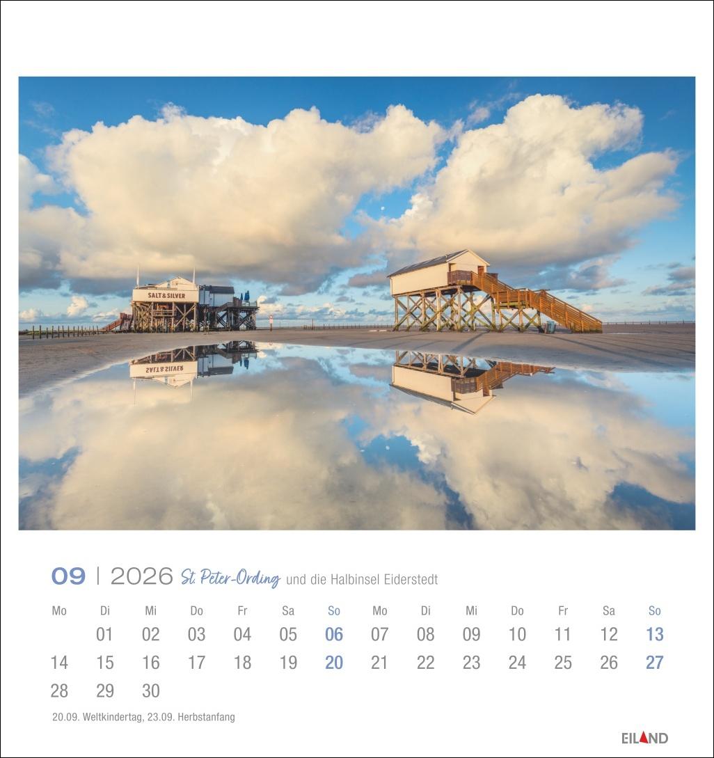 Beispielinhalt (Bild) St. Peter-Ording und die Halbinsel Eiderstedt Postkartenkalender 2026