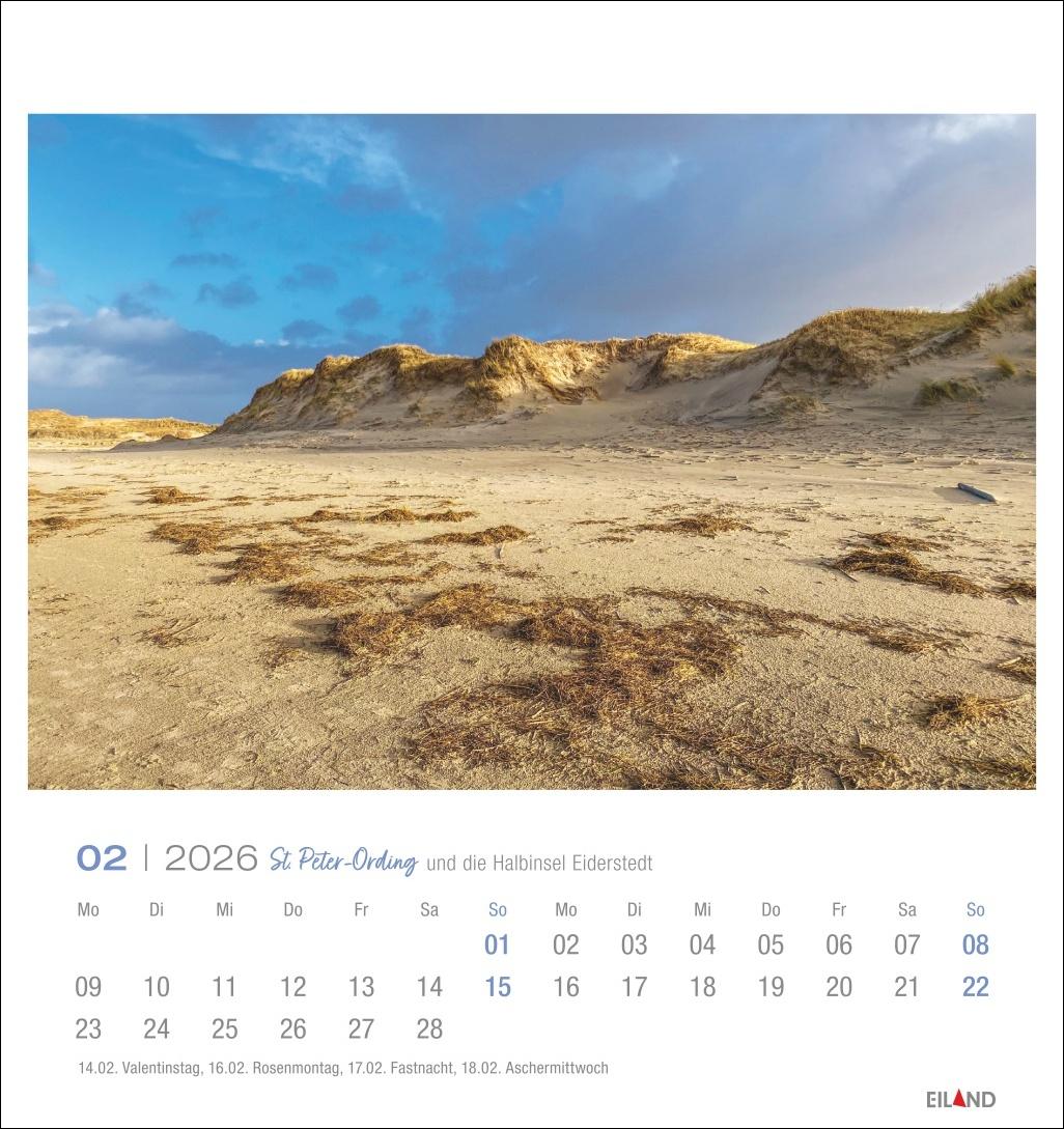Beispielinhalt (Bild) St. Peter-Ording und die Halbinsel Eiderstedt Postkartenkalender 2026