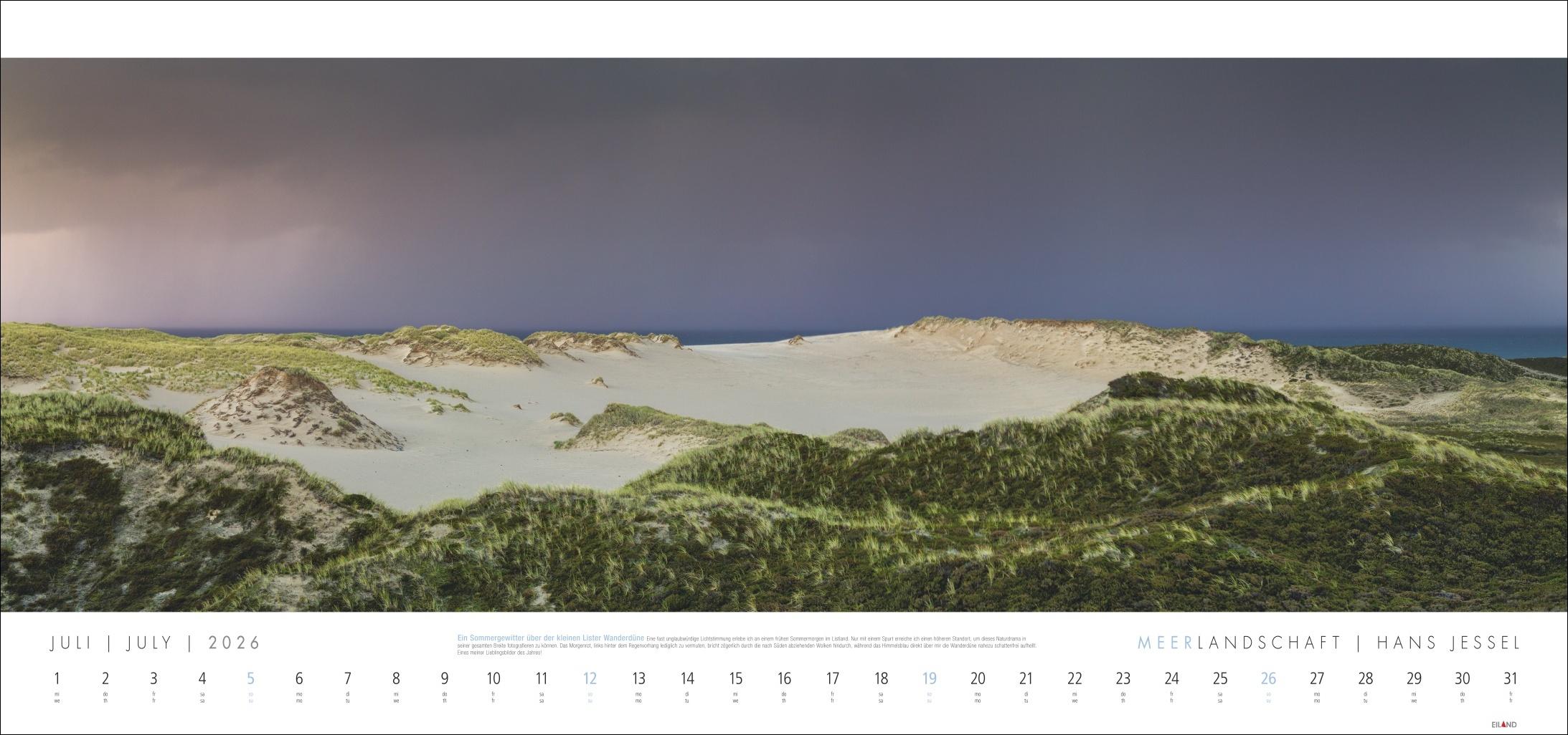 Beispielinhalt (Bild) Meerlandschaft SYLT Kalender 2026 - Hans Jessel