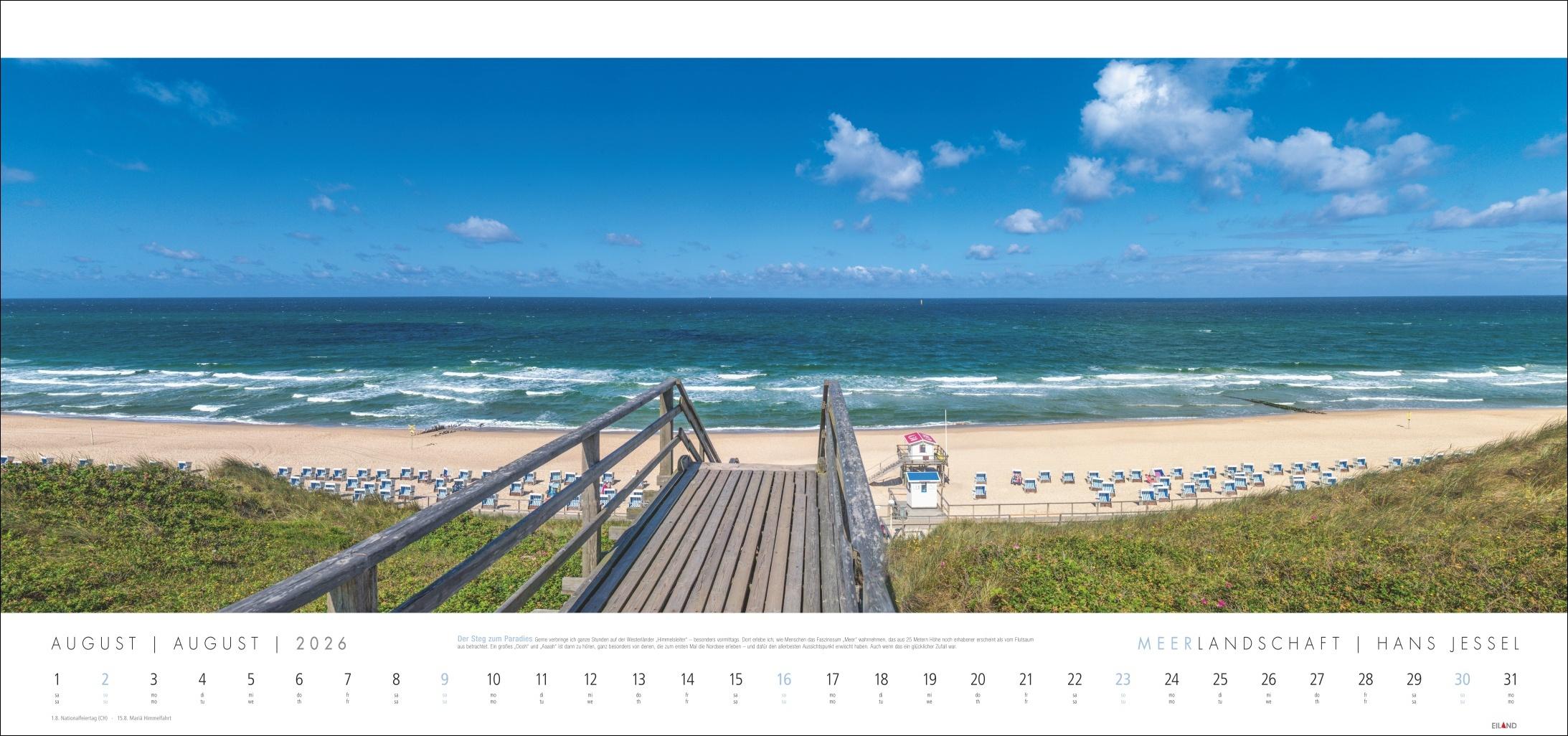 Beispielinhalt (Bild) Meerlandschaft SYLT Kalender 2026 - Hans Jessel