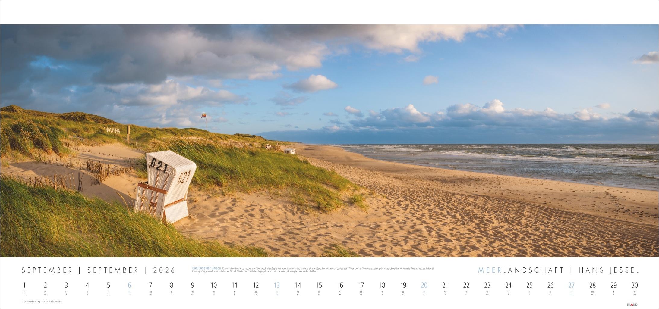 Beispielinhalt (Bild) Meerlandschaft SYLT Kalender 2026 - Hans Jessel