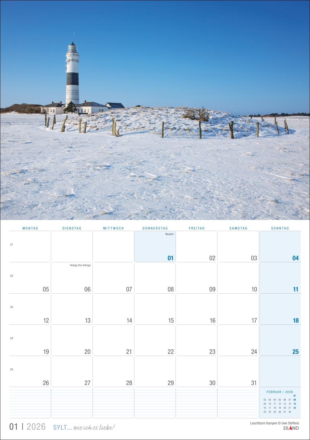 Beispielinhalt (Bild) Sylt ... wie ich es liebe Kalender 2026