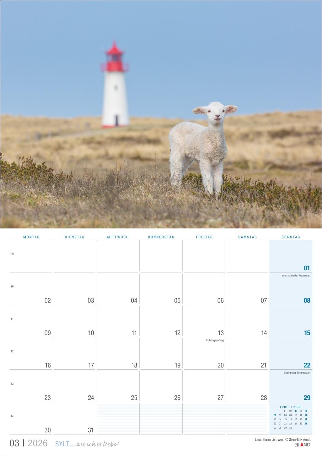 Beispielinhalt (Bild) Sylt ... wie ich es liebe Kalender 2026