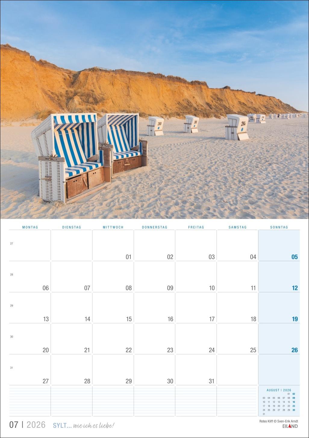 Beispielinhalt (Bild) Sylt ... wie ich es liebe Kalender 2026