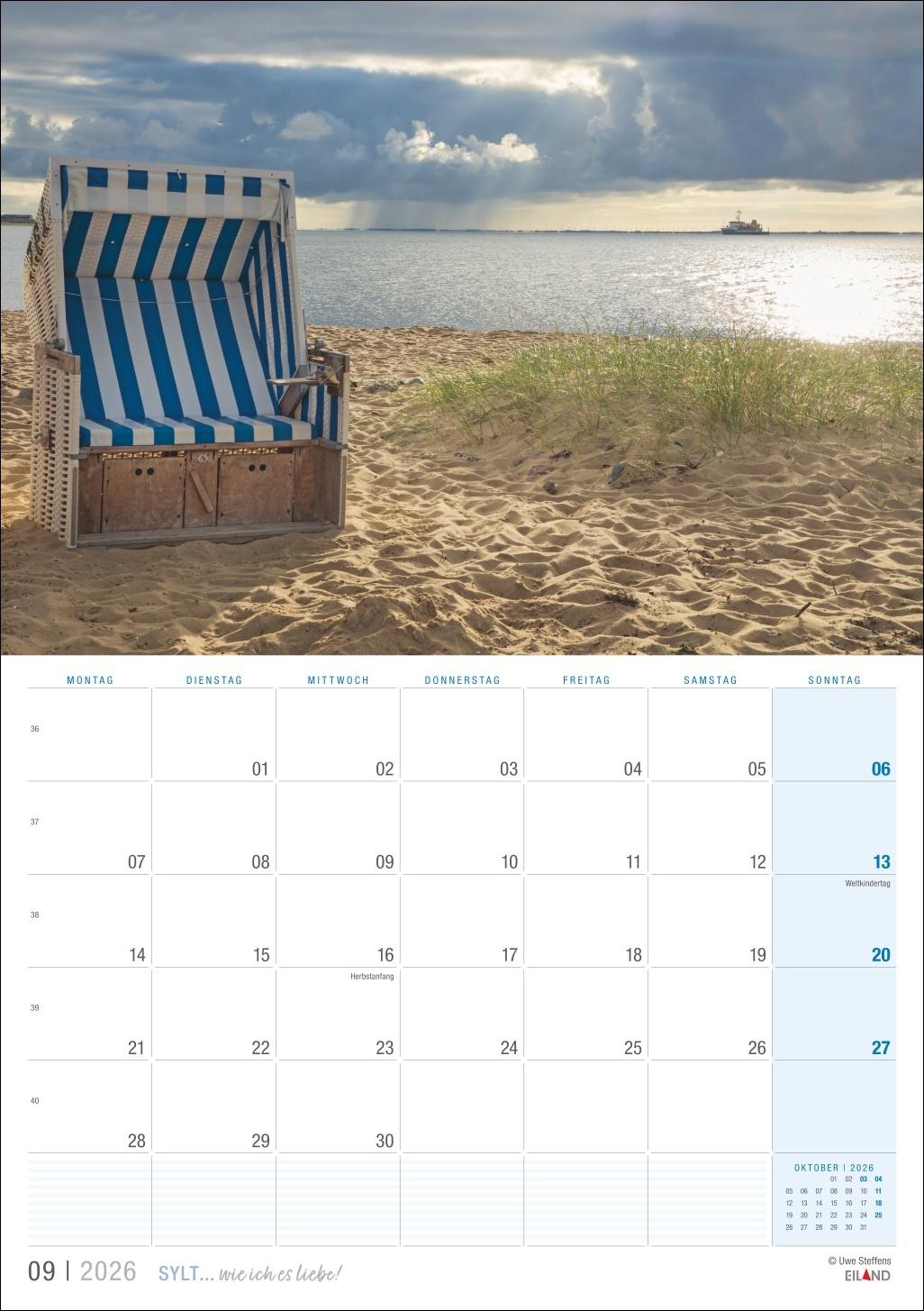 Beispielinhalt (Bild) Sylt ... wie ich es liebe Kalender 2026