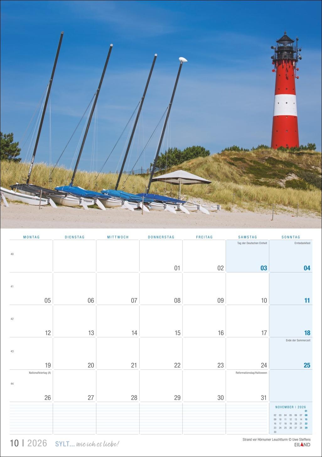 Beispielinhalt (Bild) Sylt ... wie ich es liebe Kalender 2026