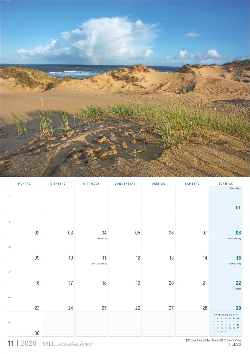 Beispielinhalt (Bild) Sylt ... wie ich es liebe Kalender 2026