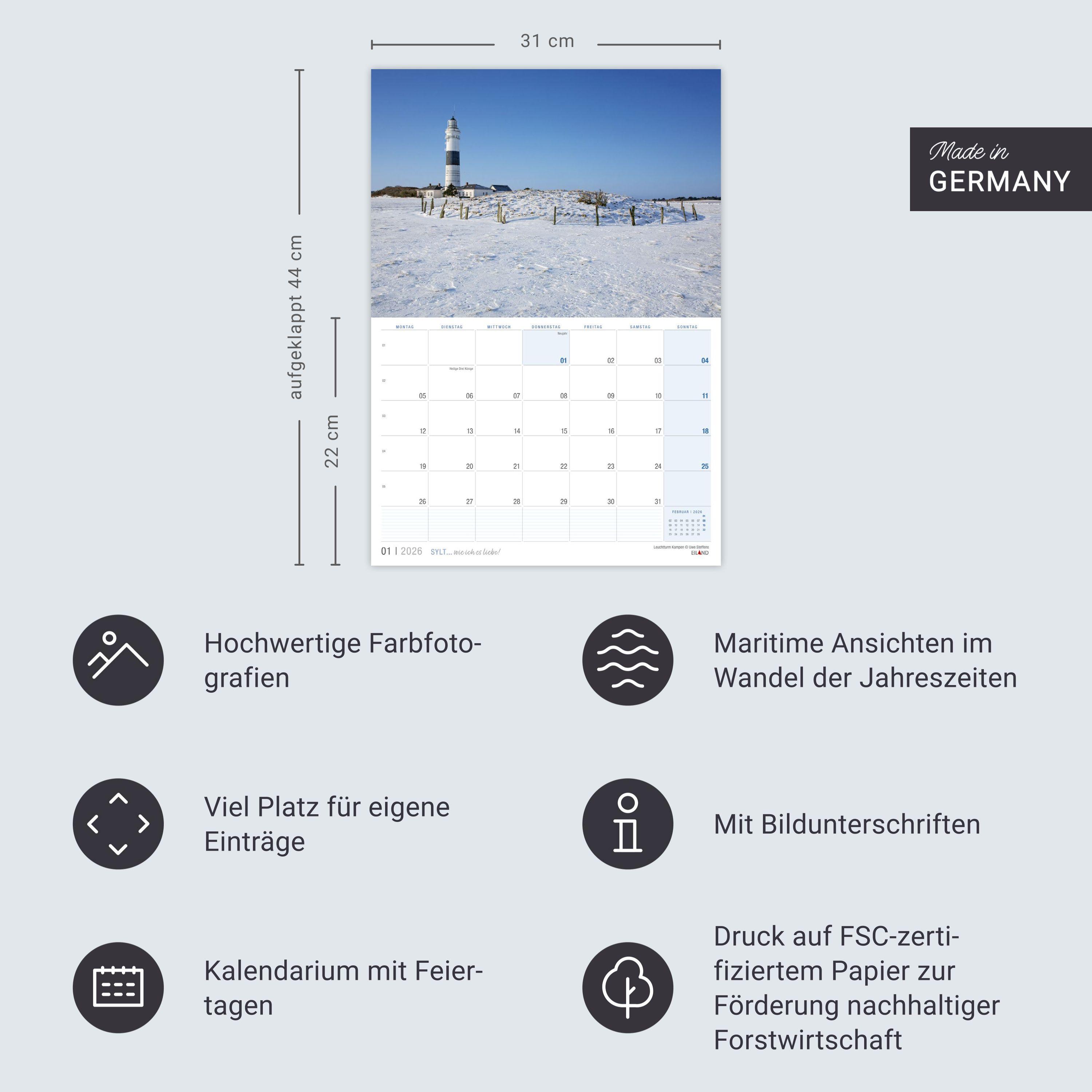 Beispielinhalt (Bild) Sylt ... wie ich es liebe Kalender 2026