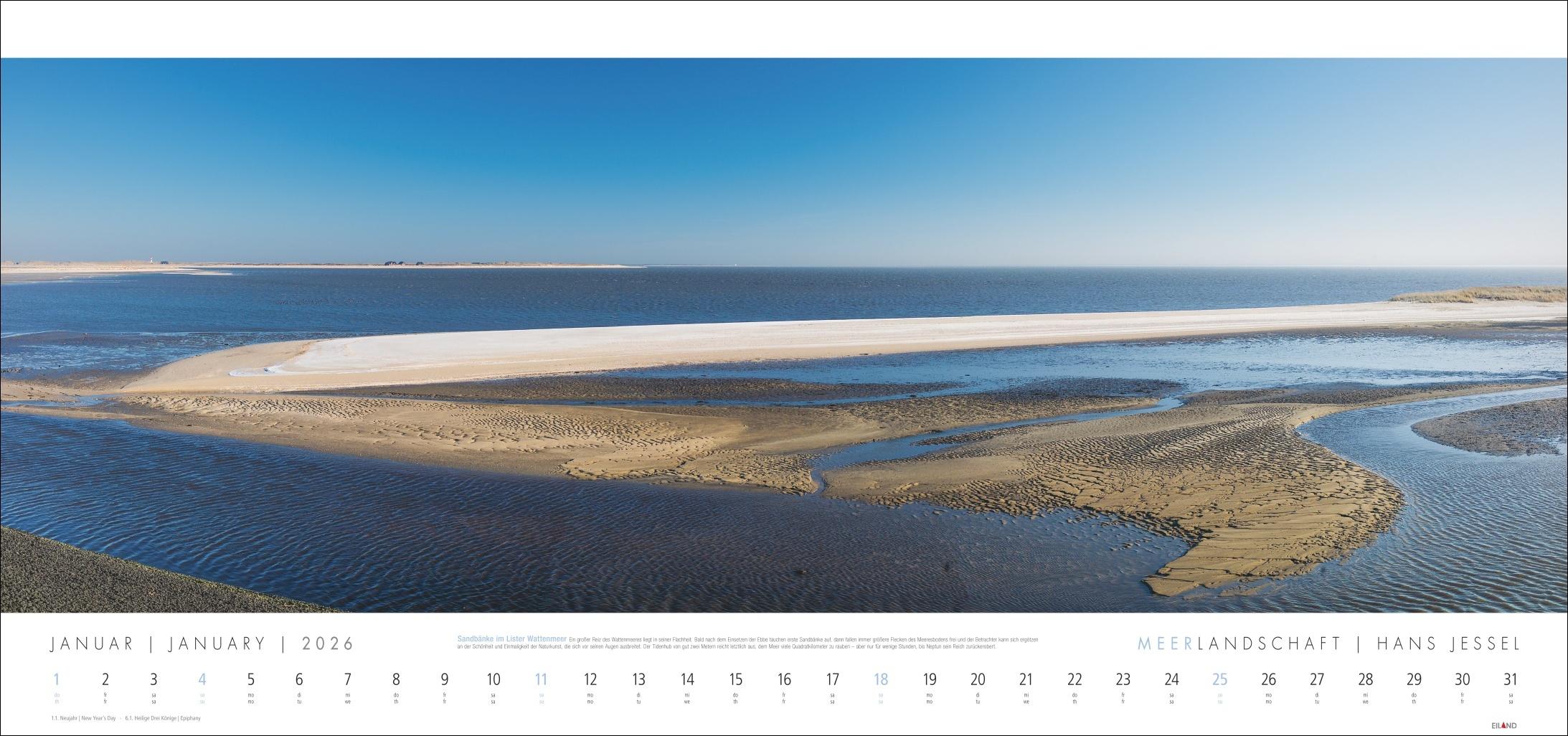 Beispielinhalt (Bild) Meerlandschaft Kalender 2026 - Hans Jessel