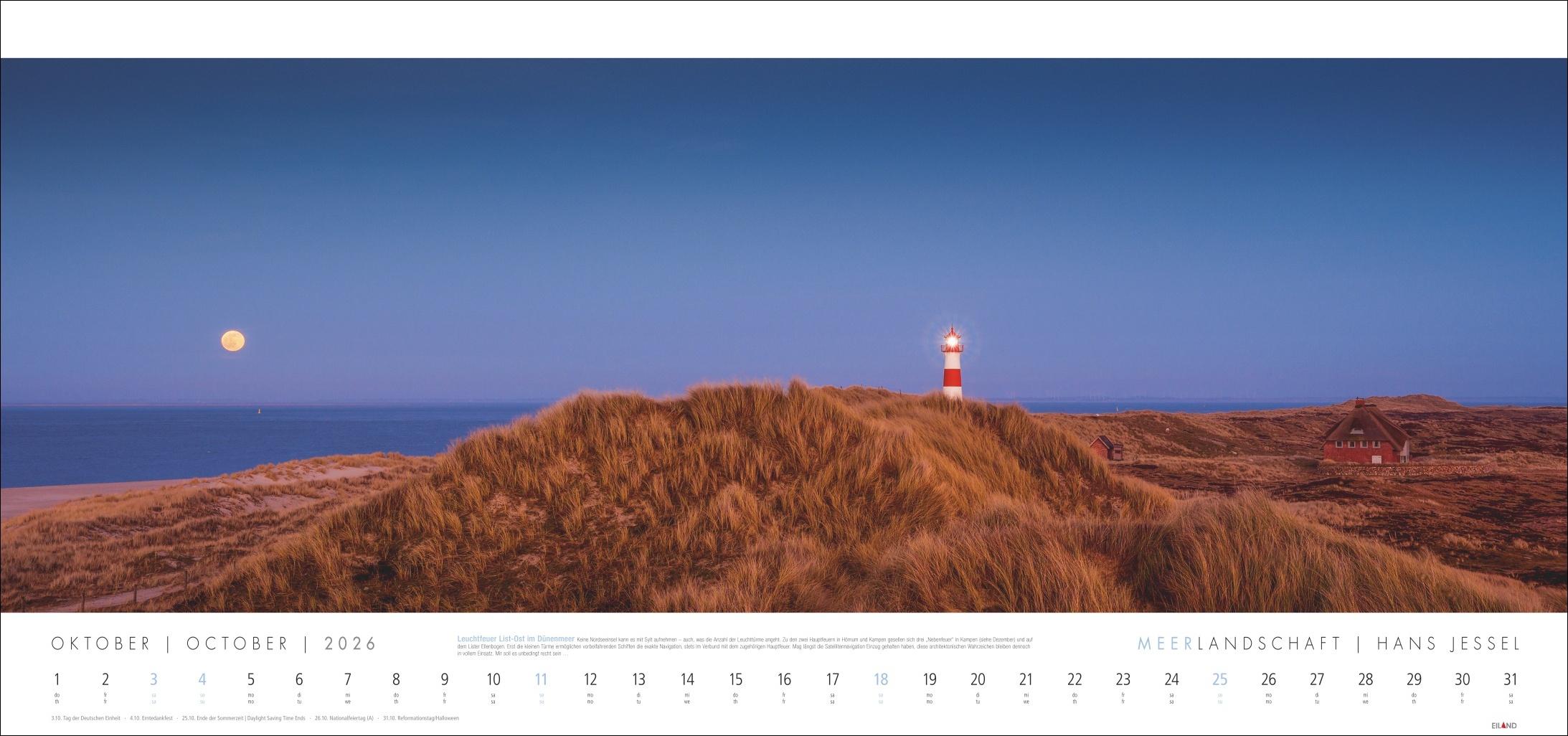 Beispielinhalt (Bild) Meerlandschaft Kalender 2026 - Hans Jessel