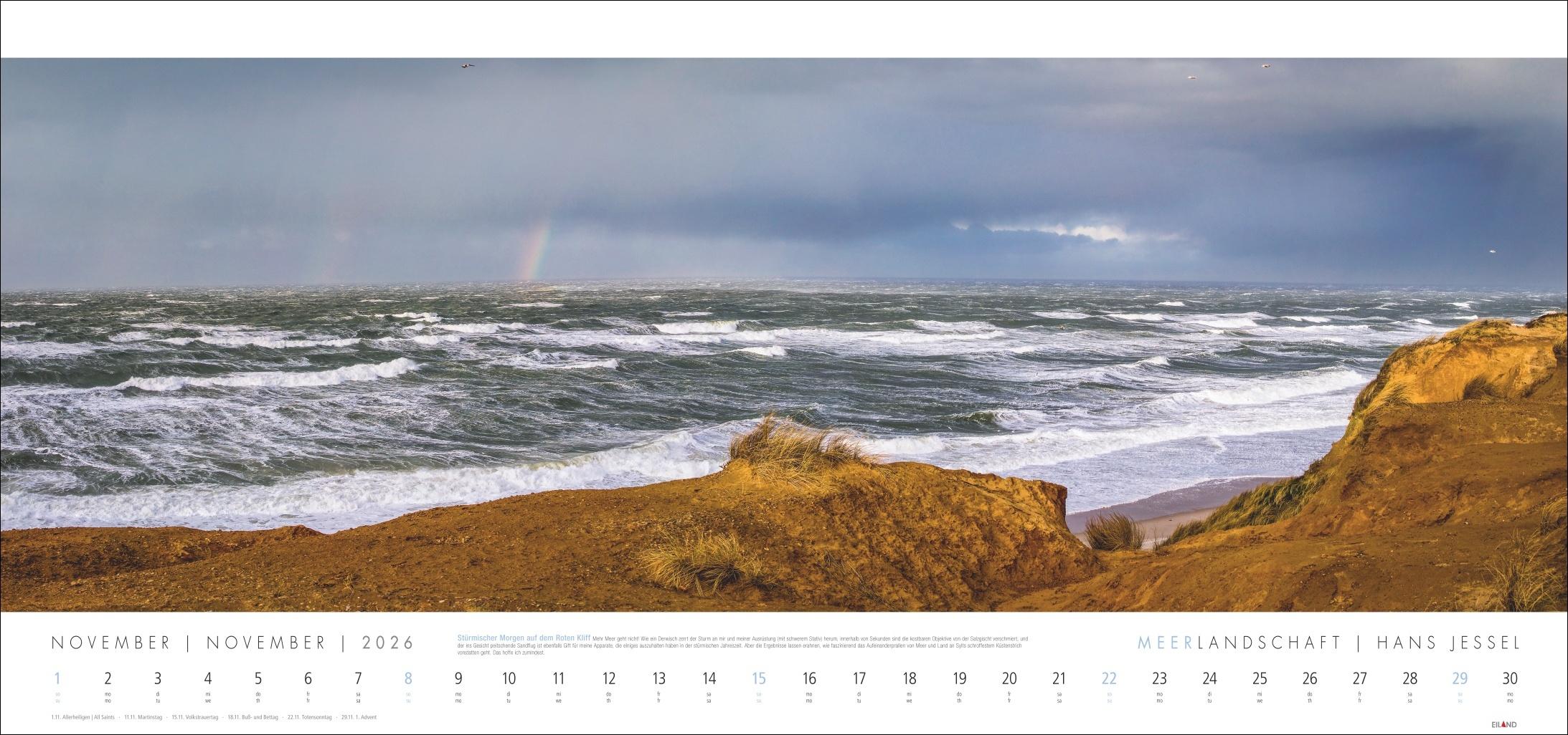 Beispielinhalt (Bild) Meerlandschaft Kalender 2026 - Hans Jessel