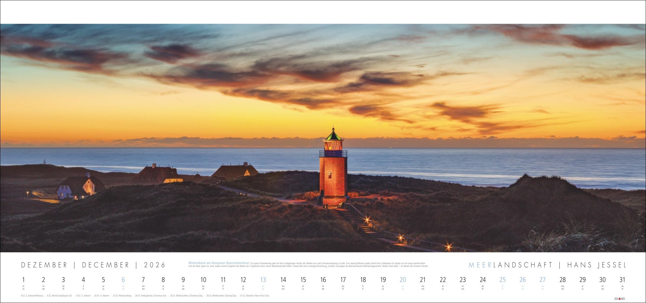 Beispielinhalt (Bild) Meerlandschaft Kalender 2026 - Hans Jessel