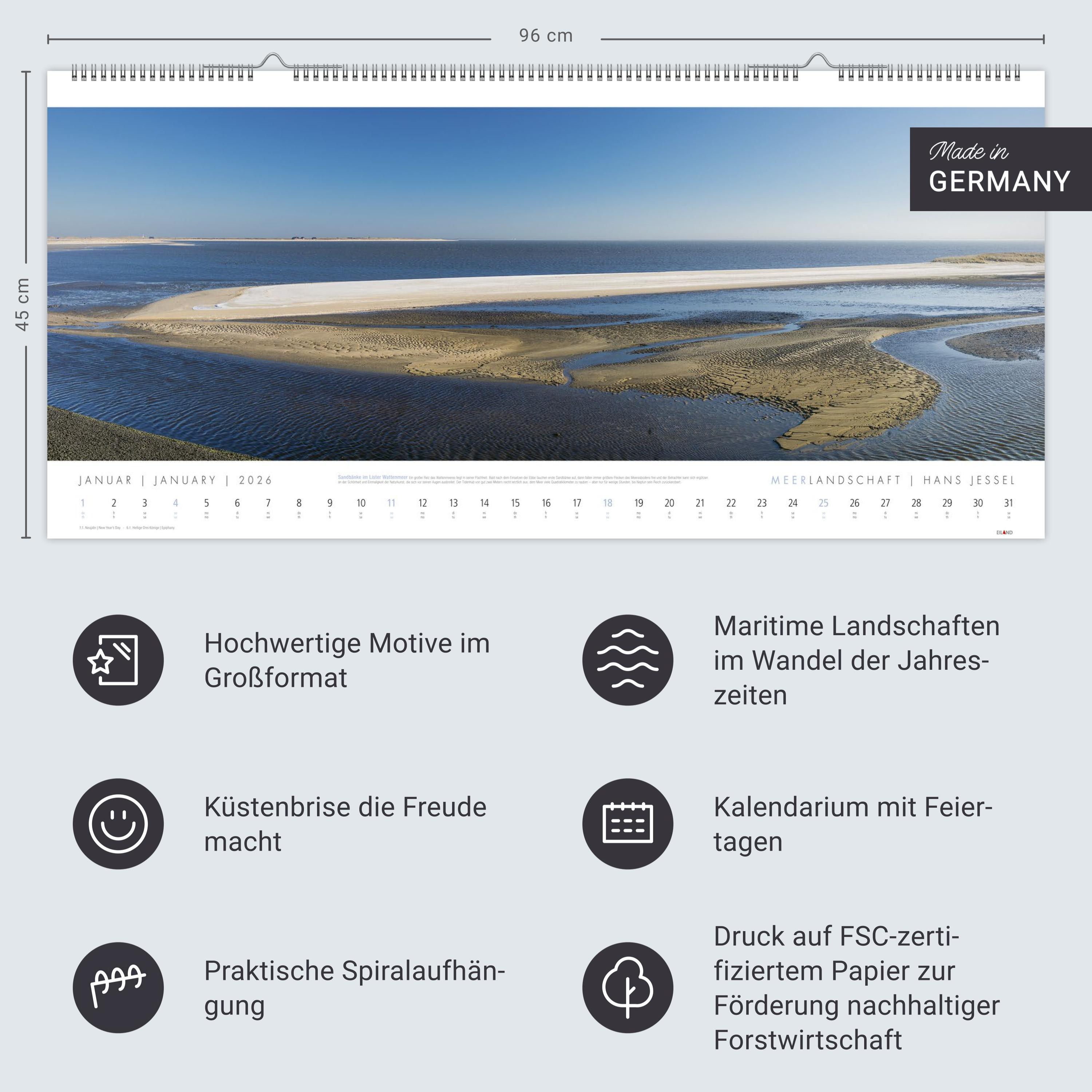 Beispielinhalt (Bild) Meerlandschaft Kalender 2026 - Hans Jessel