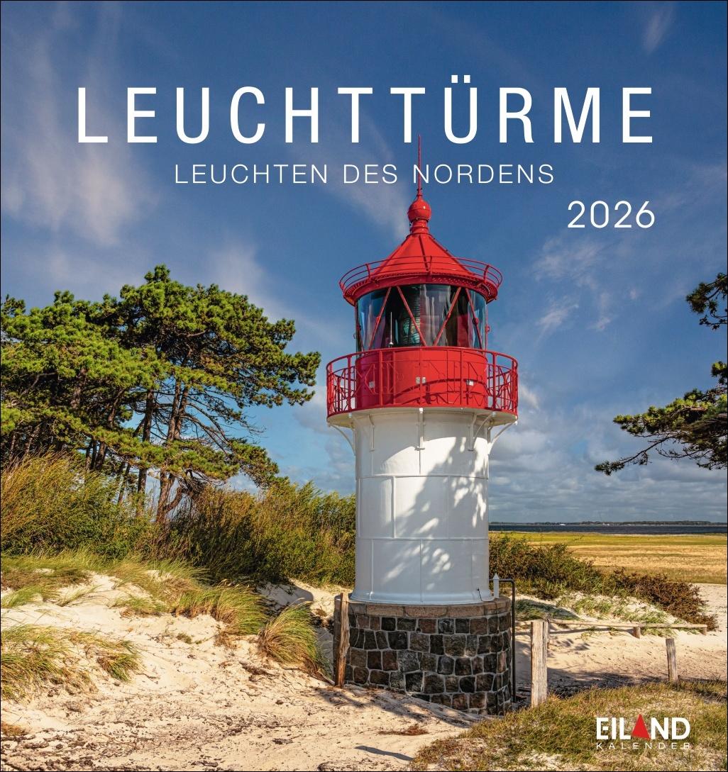 Vorderes Coverbild Leuchttürme Postkartenkalender 2026 - Leuchten des Nordens