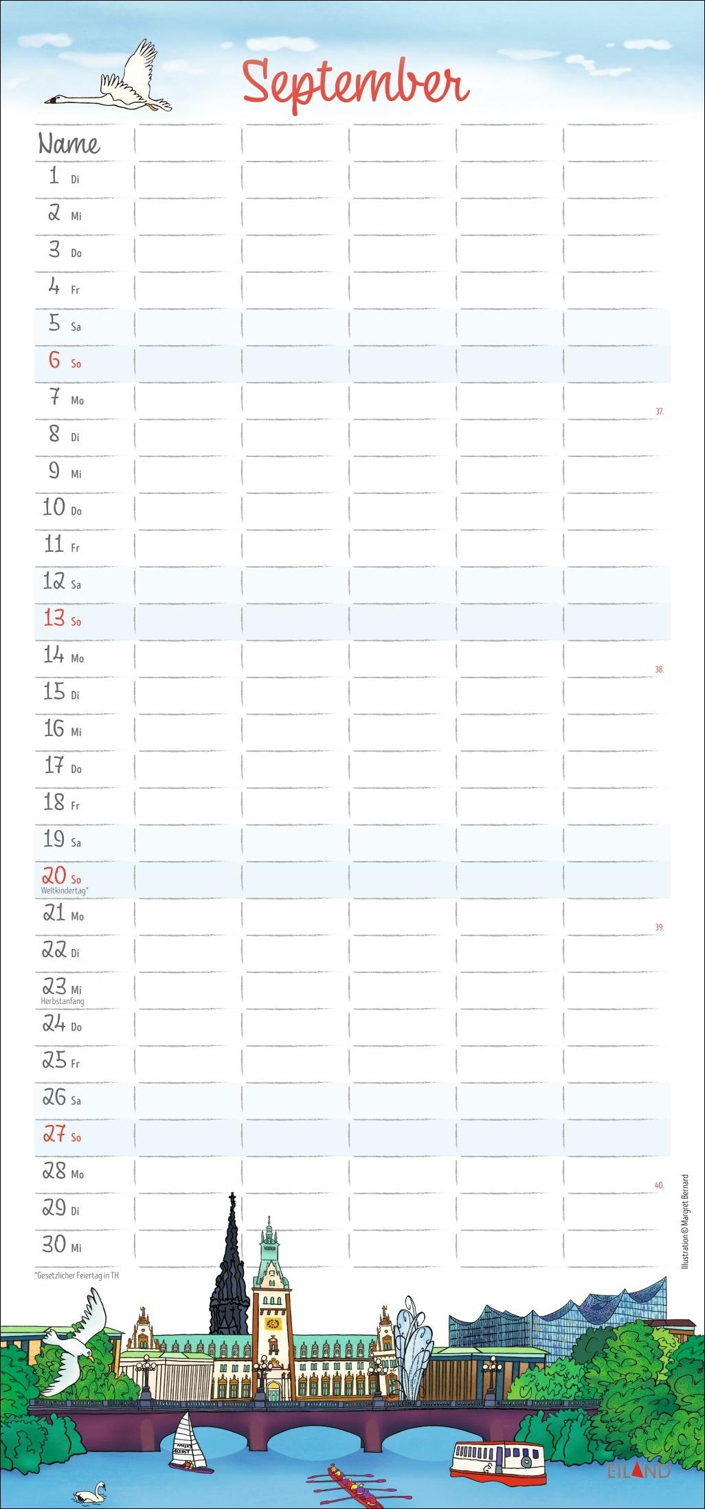 Beispielinhalt (Bild) Der Hamburger Familienplaner 2026 - Margret Bernard
