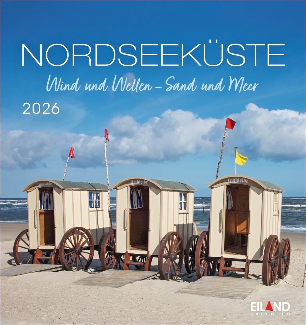 Vorderes Coverbild Nordseeküste Postkartenkalender 2026 - Wind und Wellen - Sand und Meer