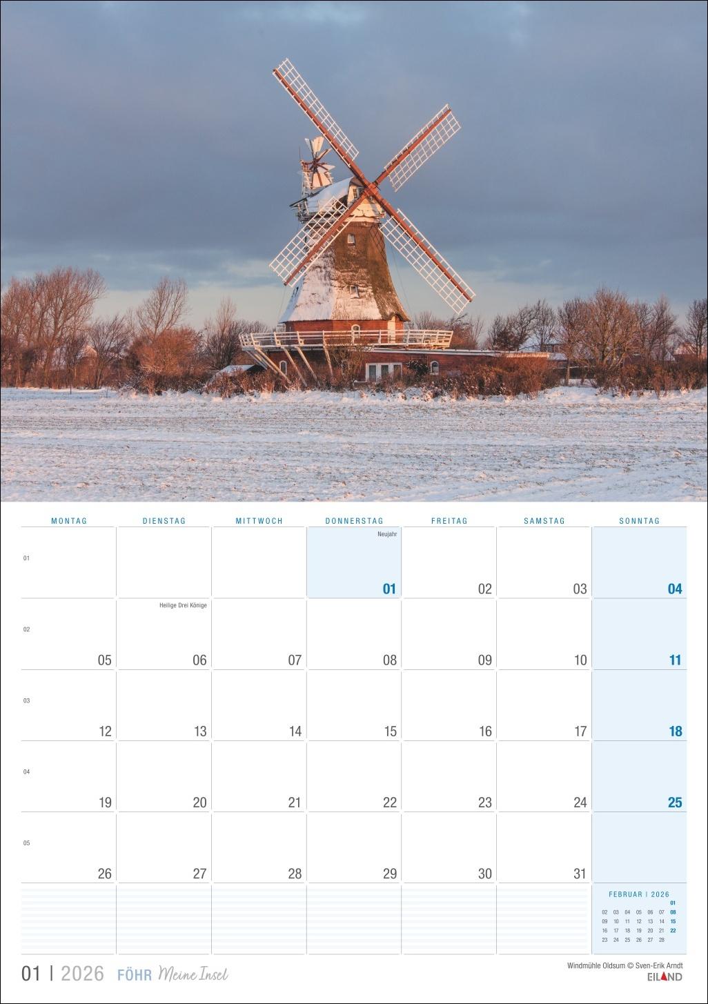 Beispielinhalt (Bild) Föhr ...meine Insel Kalender 2026